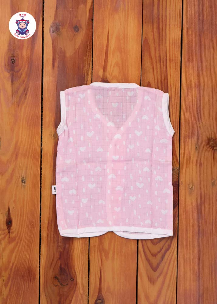 Baby Pink - Unisex Muslin Printed Jabla