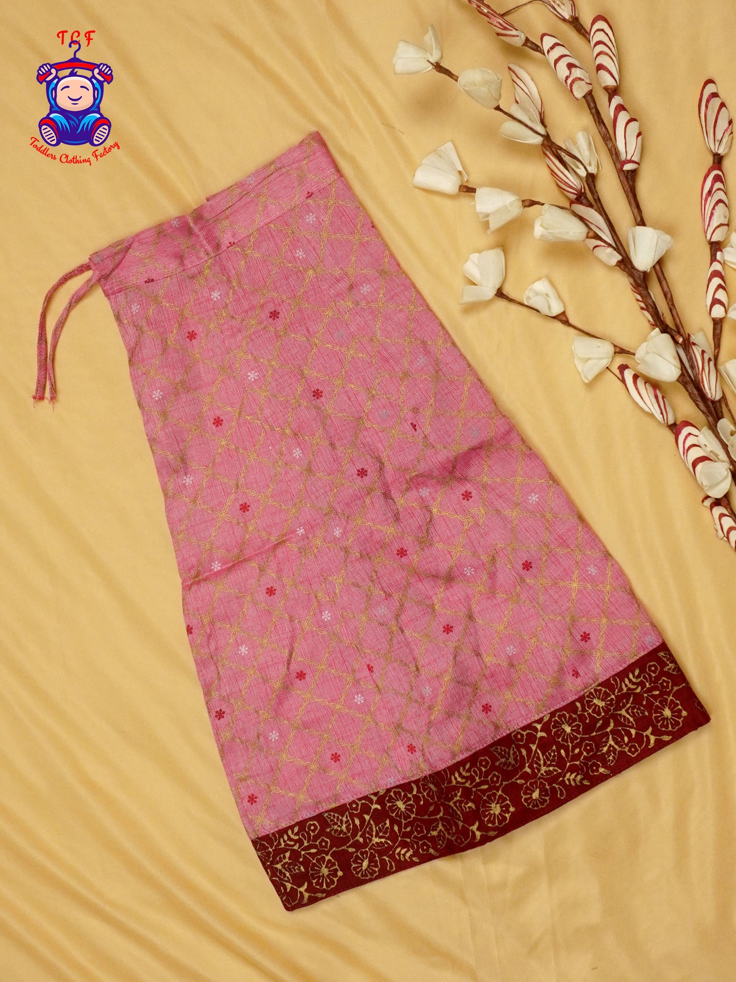 Maroon & Pink - Cotton Pavadai Sattai