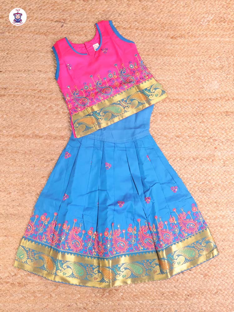 Rose & Violet - Embriodered Pavadai Sattai