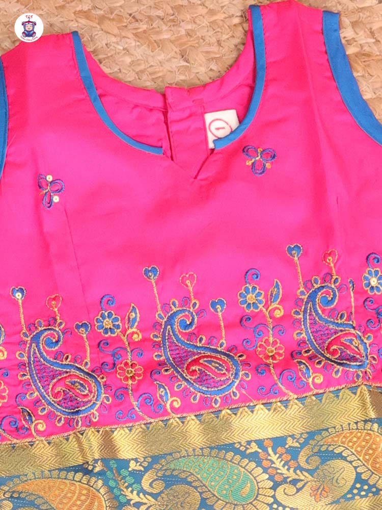 Rose & Violet - Embriodered Pavadai Sattai