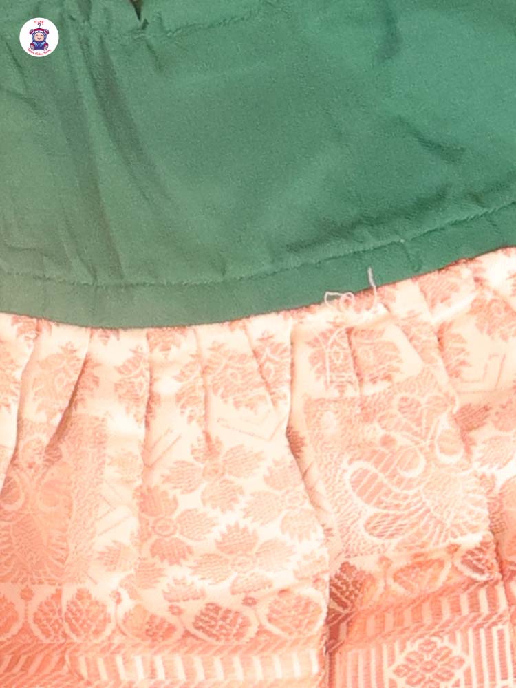 Green & Peach - New Born Frock