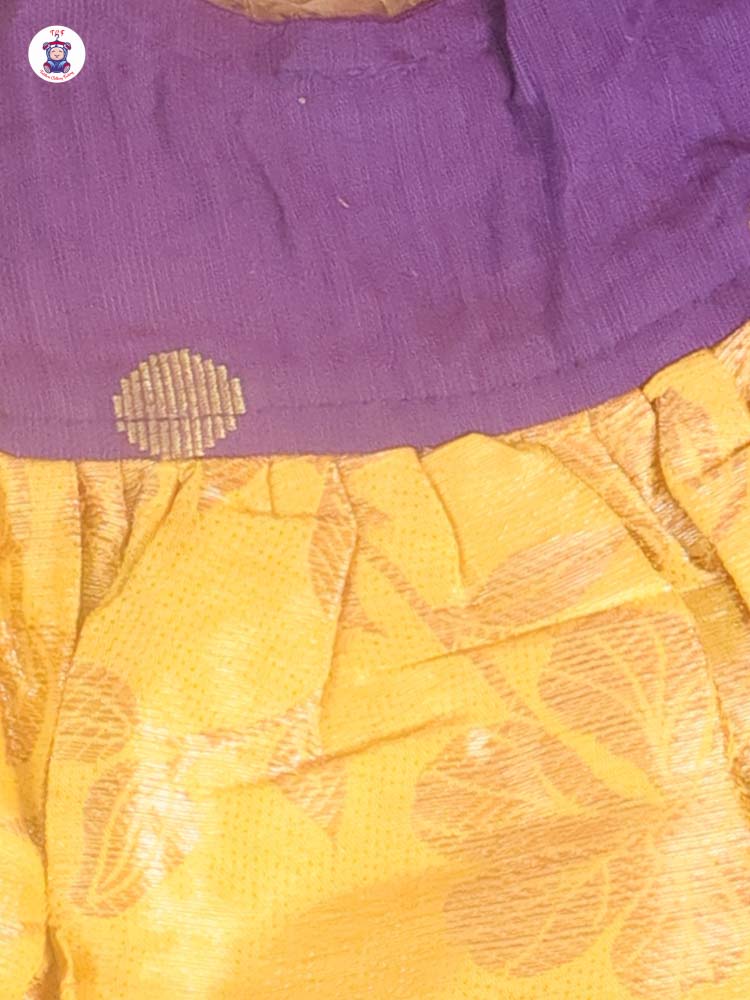 Purple & Mustard - New Born Frock