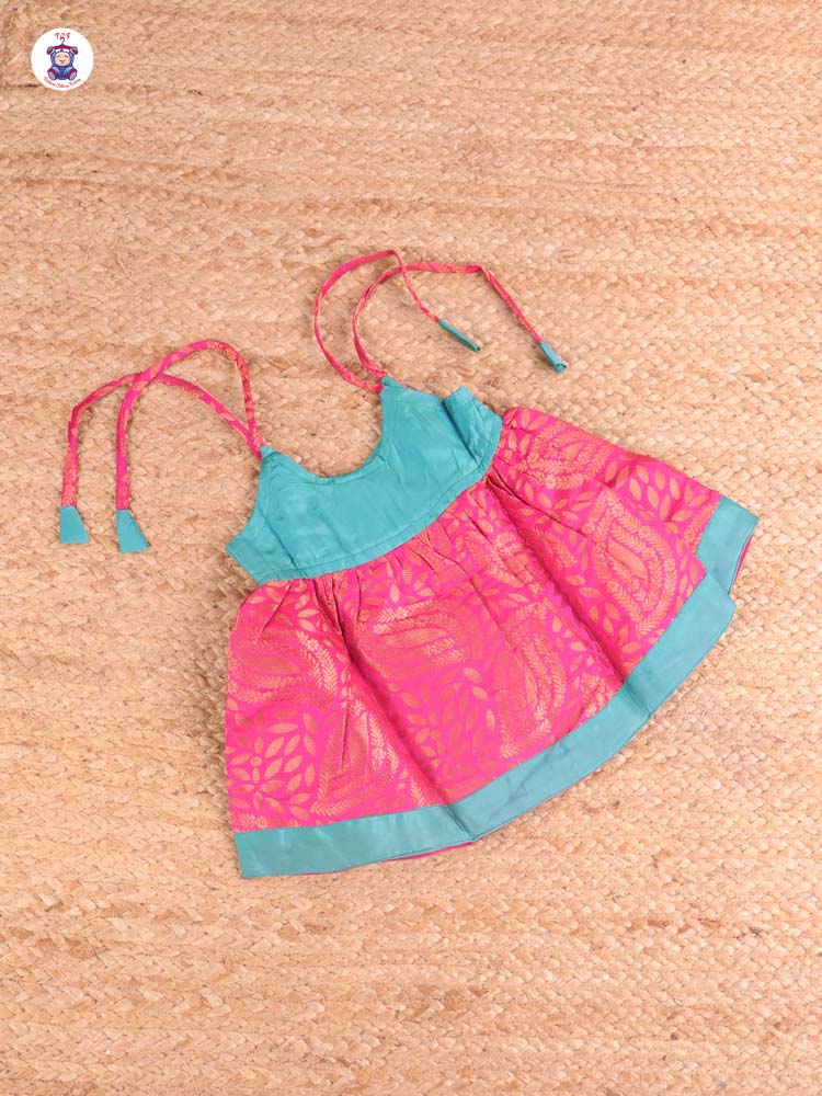 Green & Maroon - New Born Frock