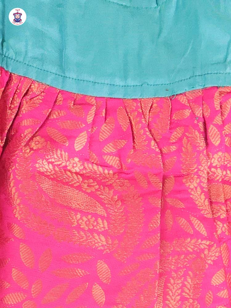 Green & Maroon - New Born Frock