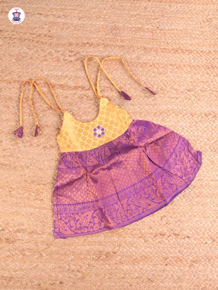 Yellow & Purple - New Born Frock