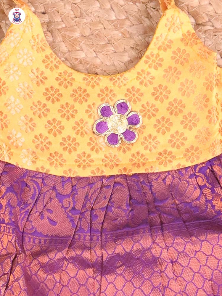 Yellow & Purple - New Born Frock