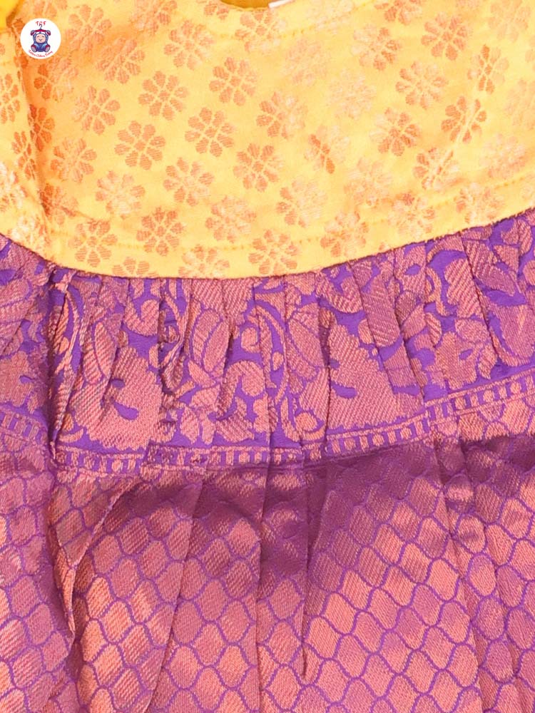 Yellow & Purple - New Born Frock