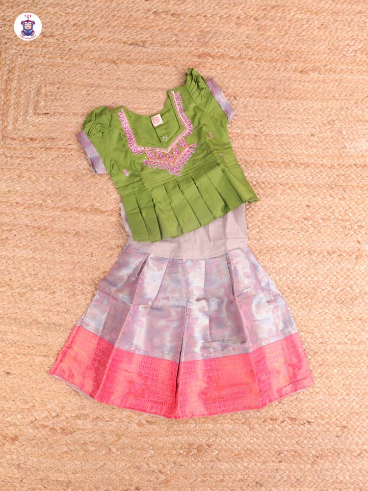 Green & Lavender - Pavadai Sattai