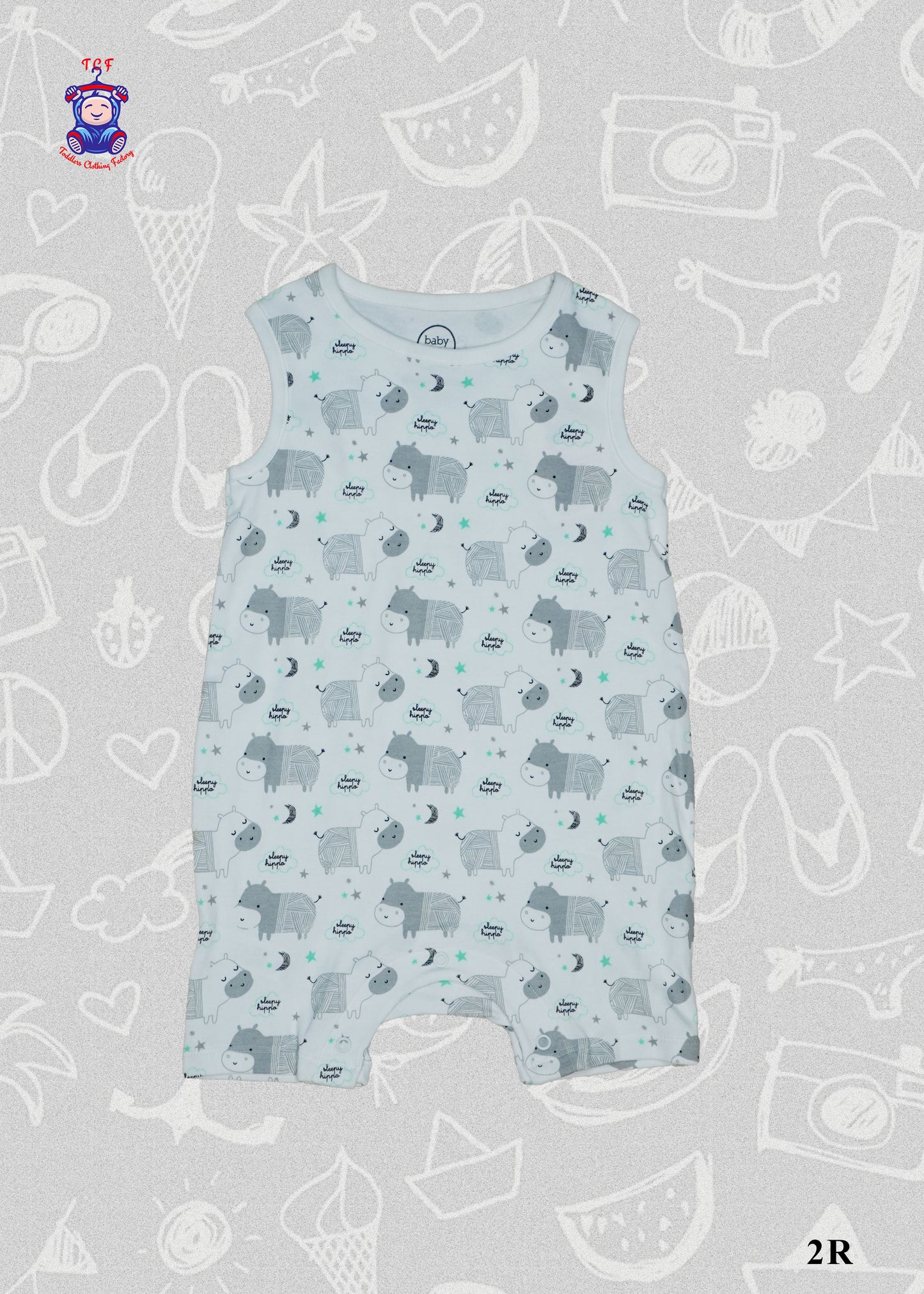 White - Cotton Half Rompers