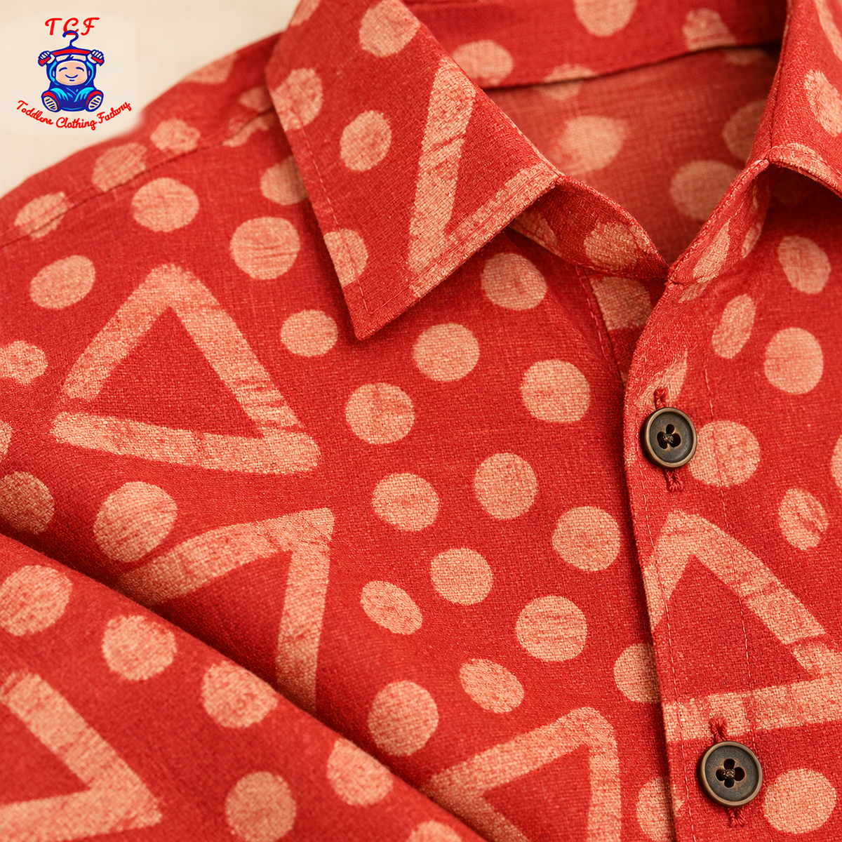 Orange & Beige - Boys Readymade Bhatik Shirts
