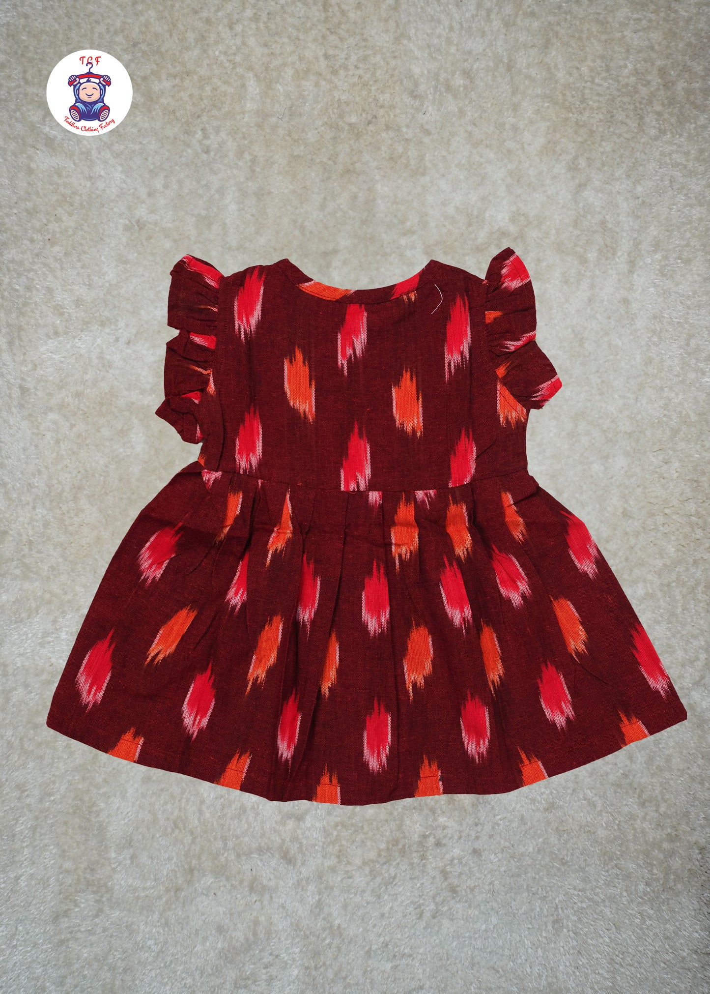 Maroon - Girls Readymade Ikat Frocks