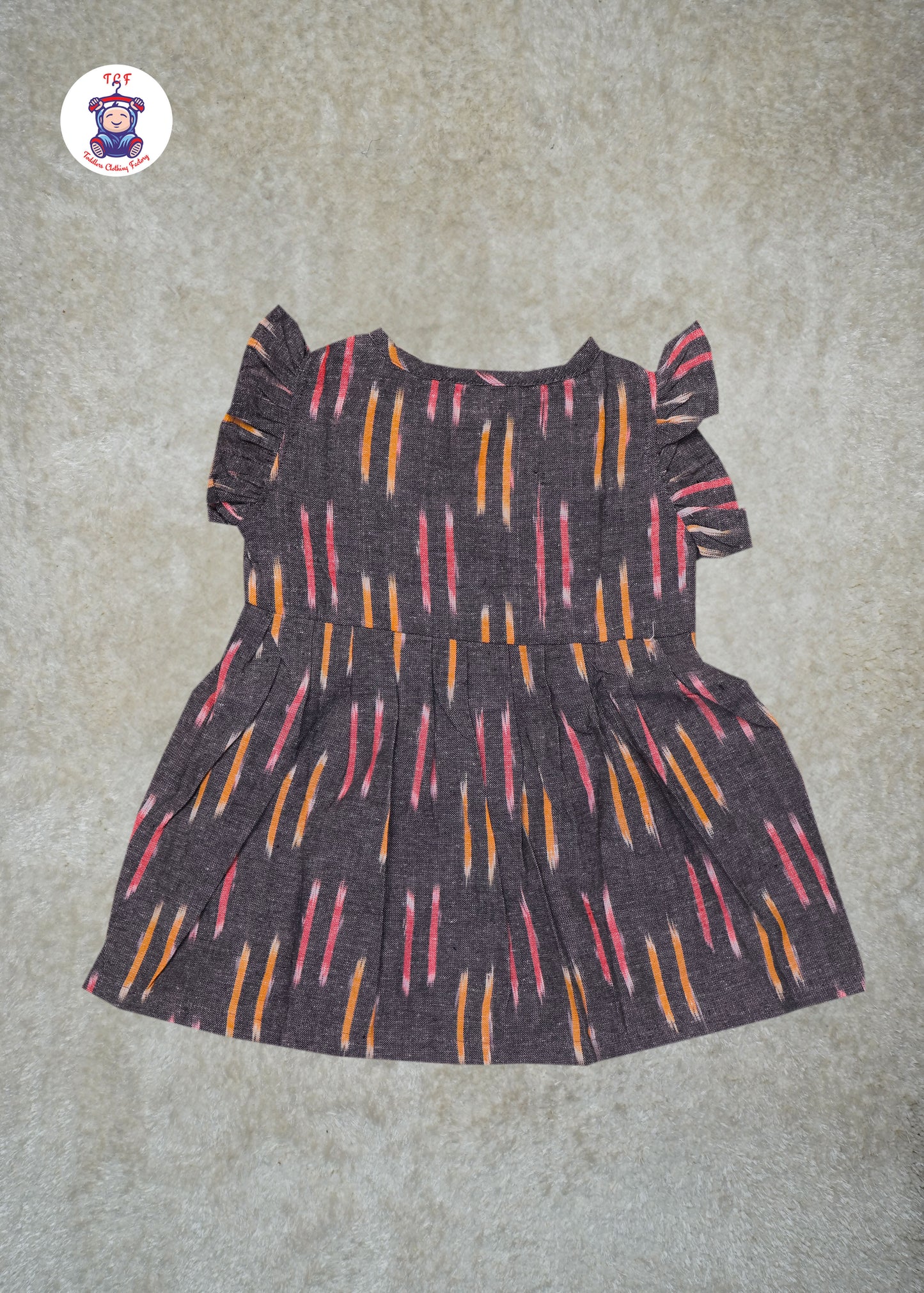 Grey - Girls Readymade Ikat Frocks