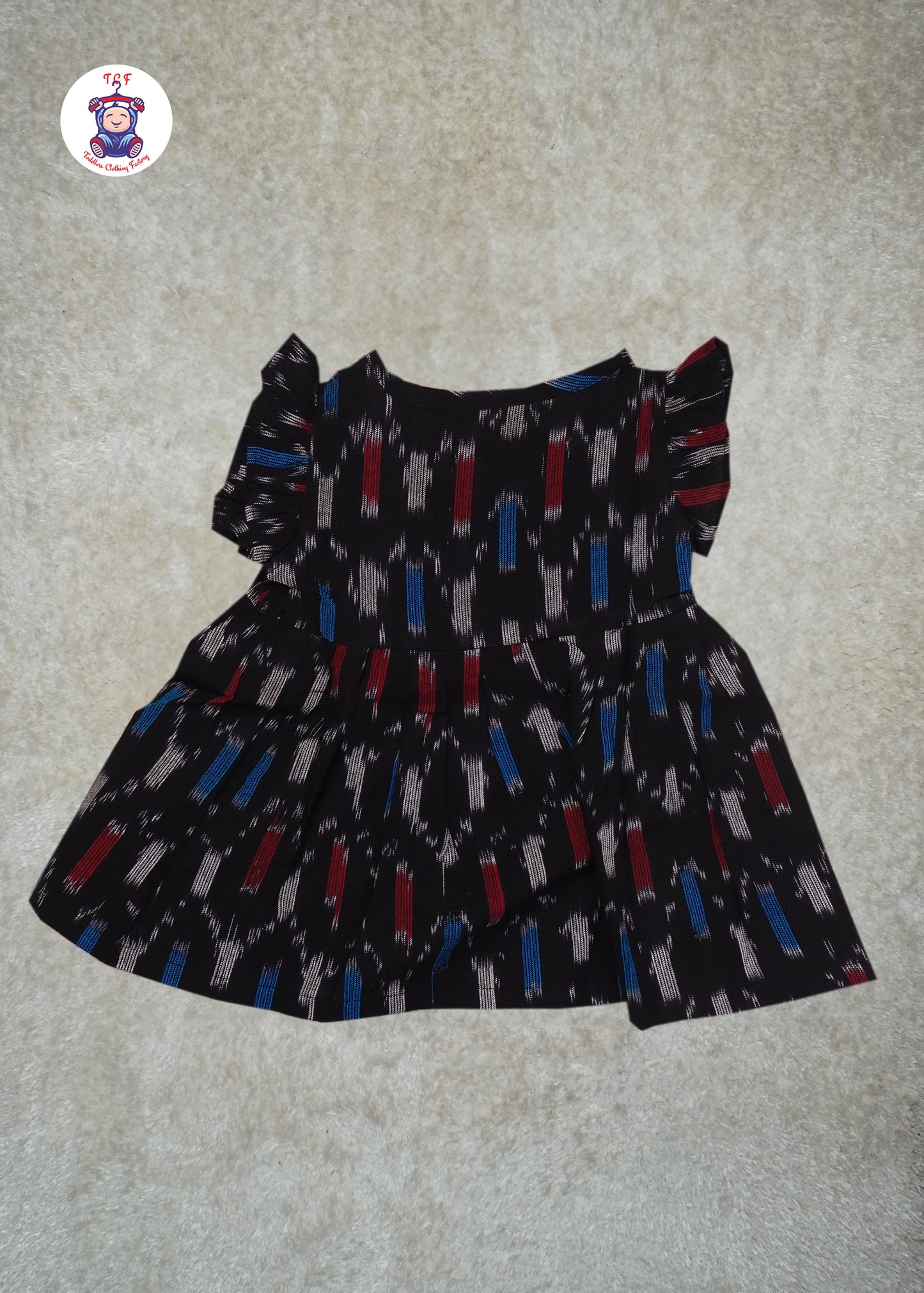 Multi Black - Girls Readymade Ikat Frocks