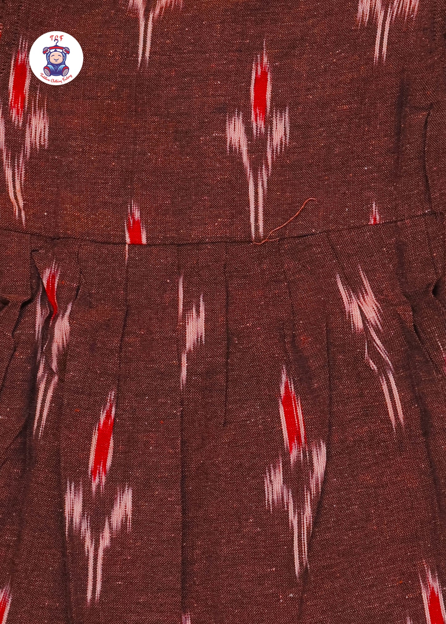 Brown - Girls Readymade Ikat Frocks