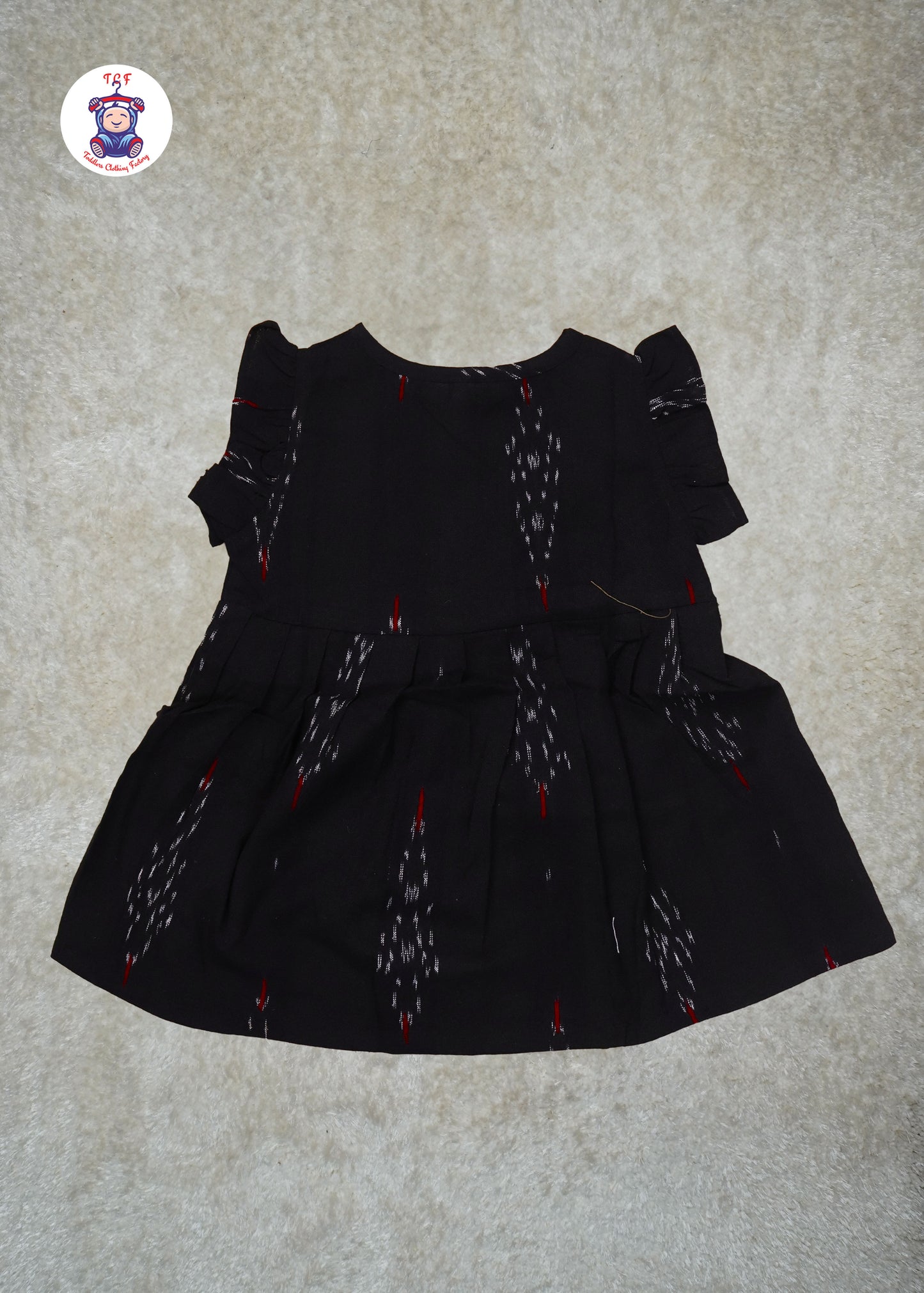 Black & Grey - Girls Readymade Ikat Frocks