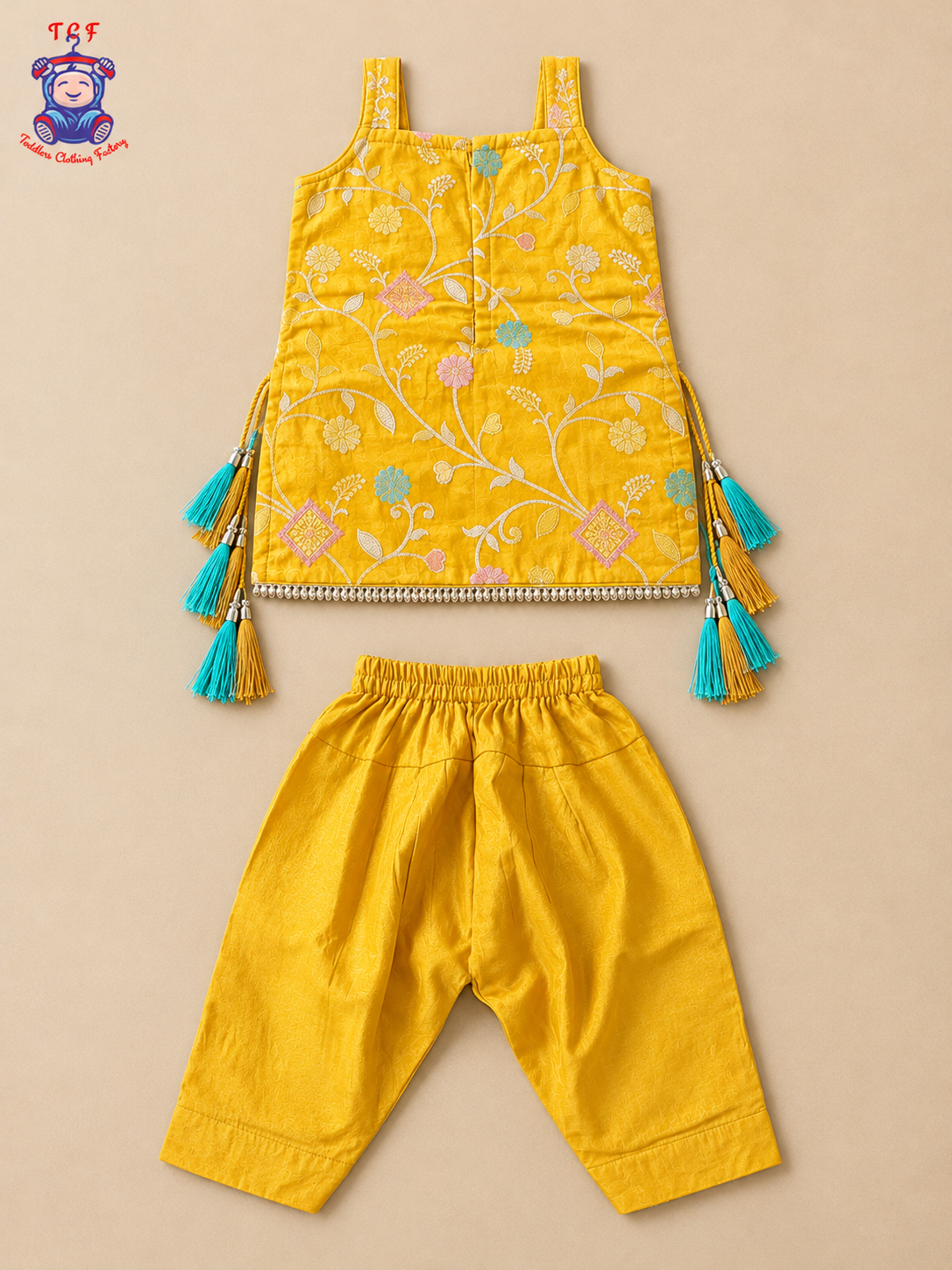 Lemon Yellow - Zari Embroidered Dhoti Set with Dupatta
