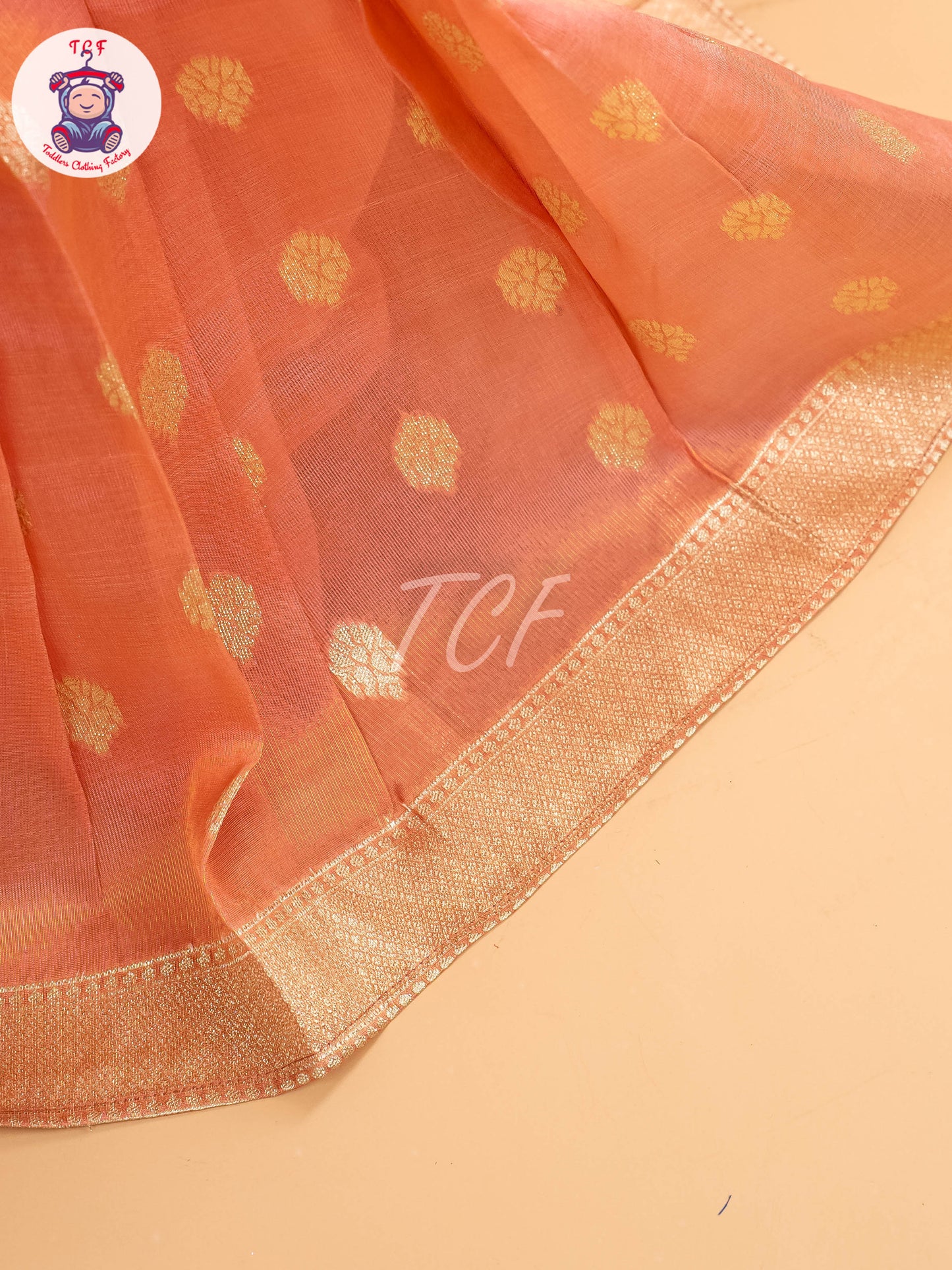 Peach Floral Print - Semi Leghanga Choli