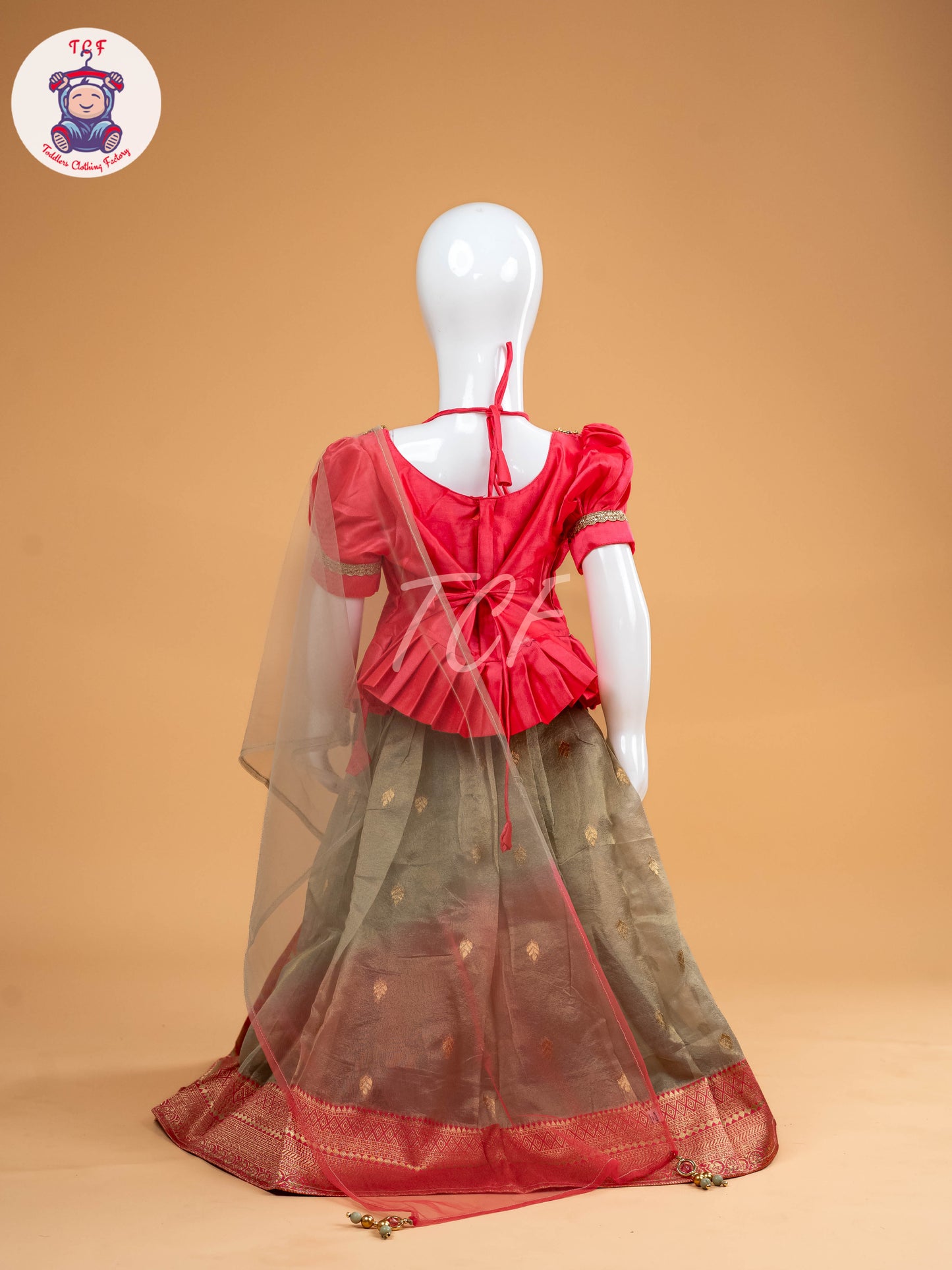 Pink Floral Print - Semi Leghanga Choli