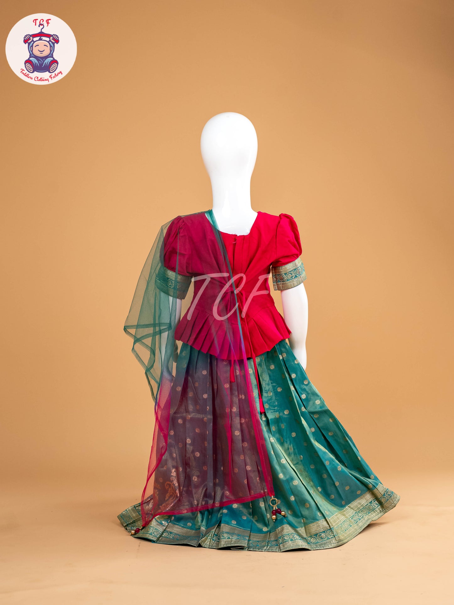Pink & Green - Semi Leghanga Choli