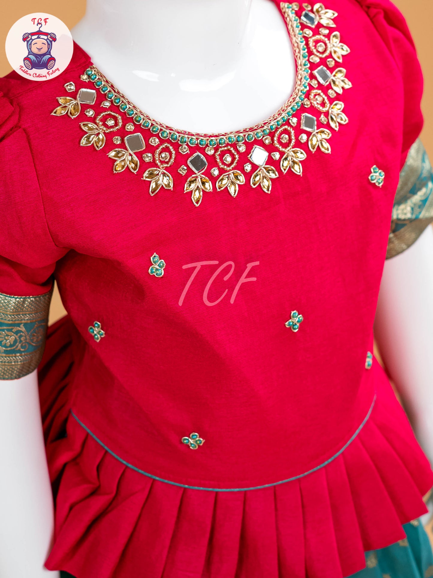 Pink & Green - Semi Leghanga Choli