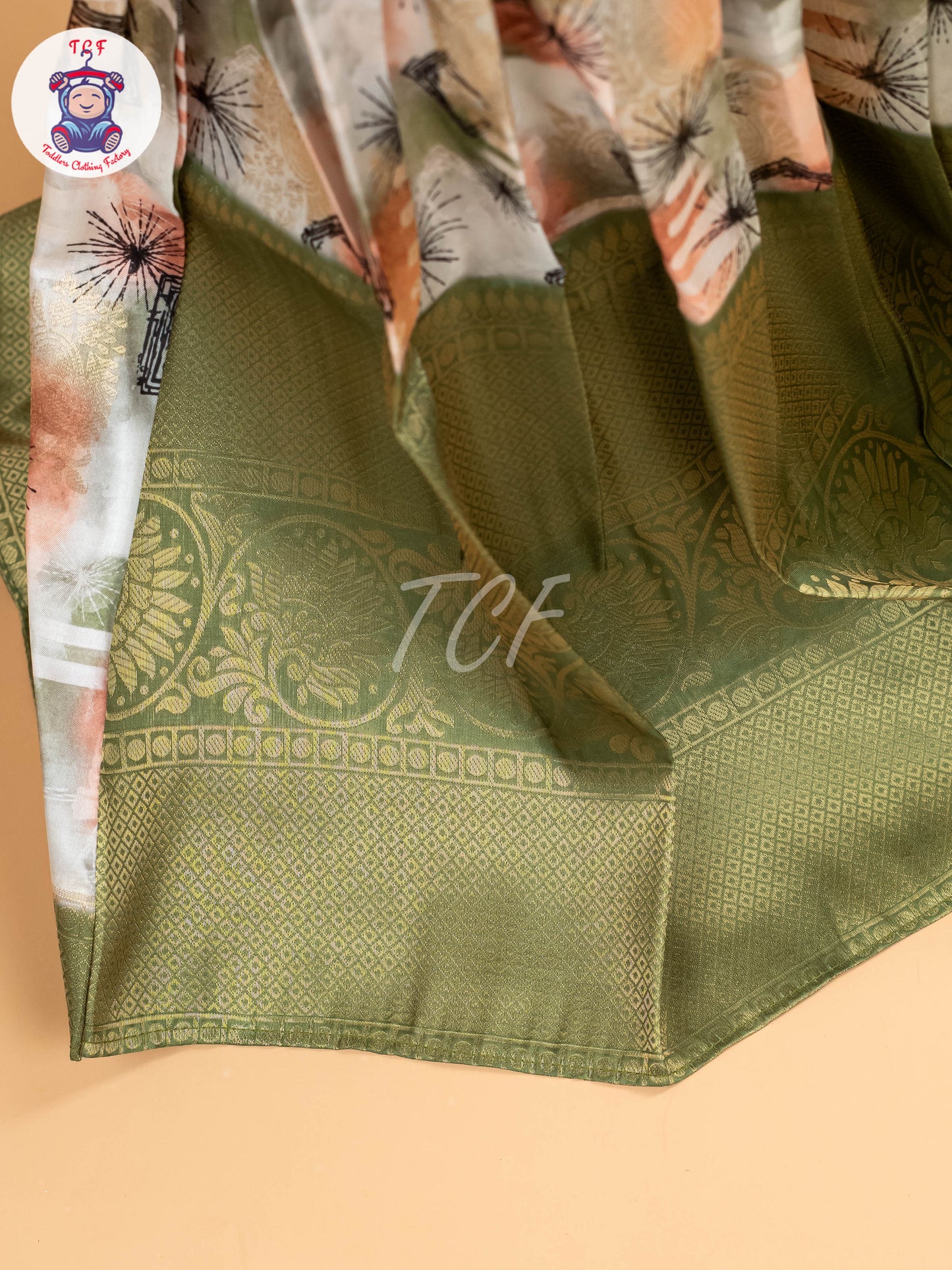 Green Floral Print - Semi Leghanga Choli