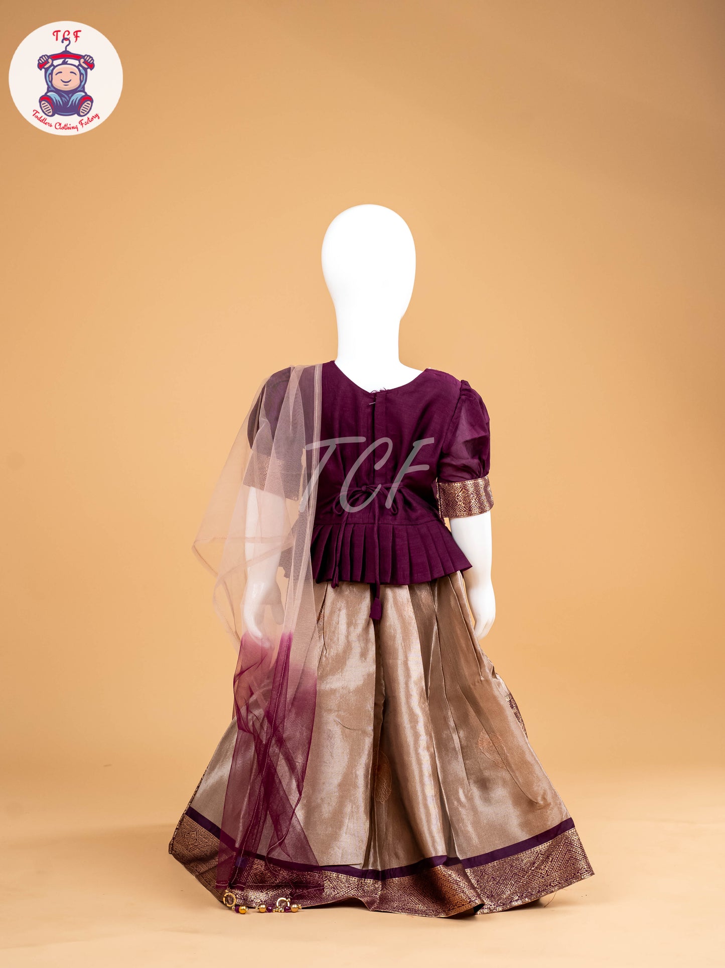 Purple Floral Print - Semi Leghanga Choli