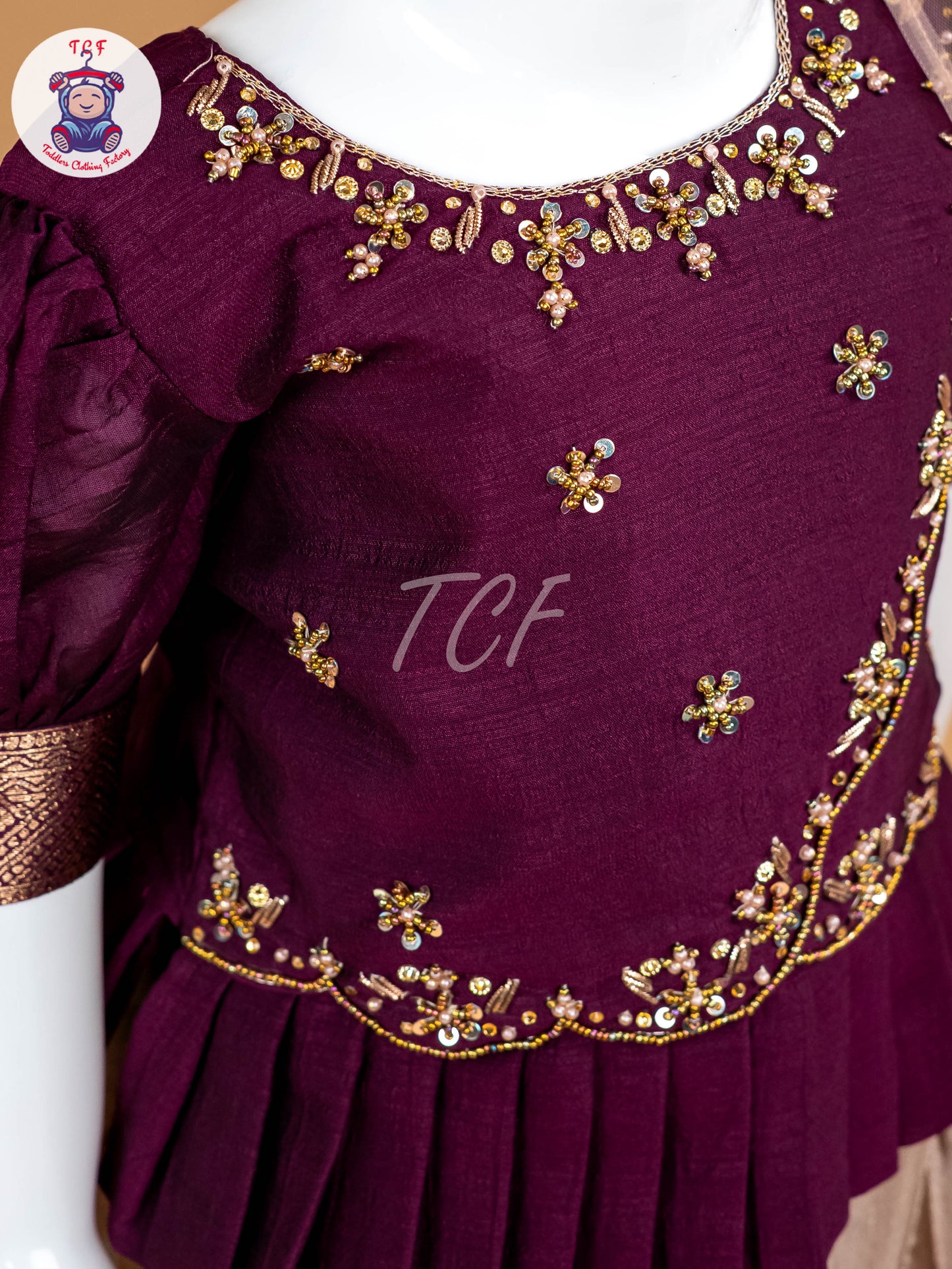 Purple Floral Print - Semi Leghanga Choli