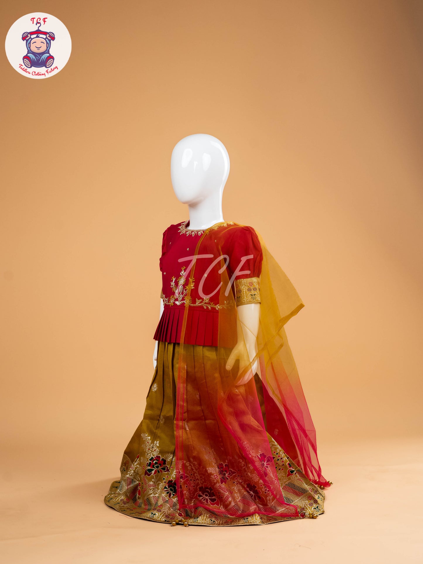 Pink & Yellow - Semi Leghanga Choli
