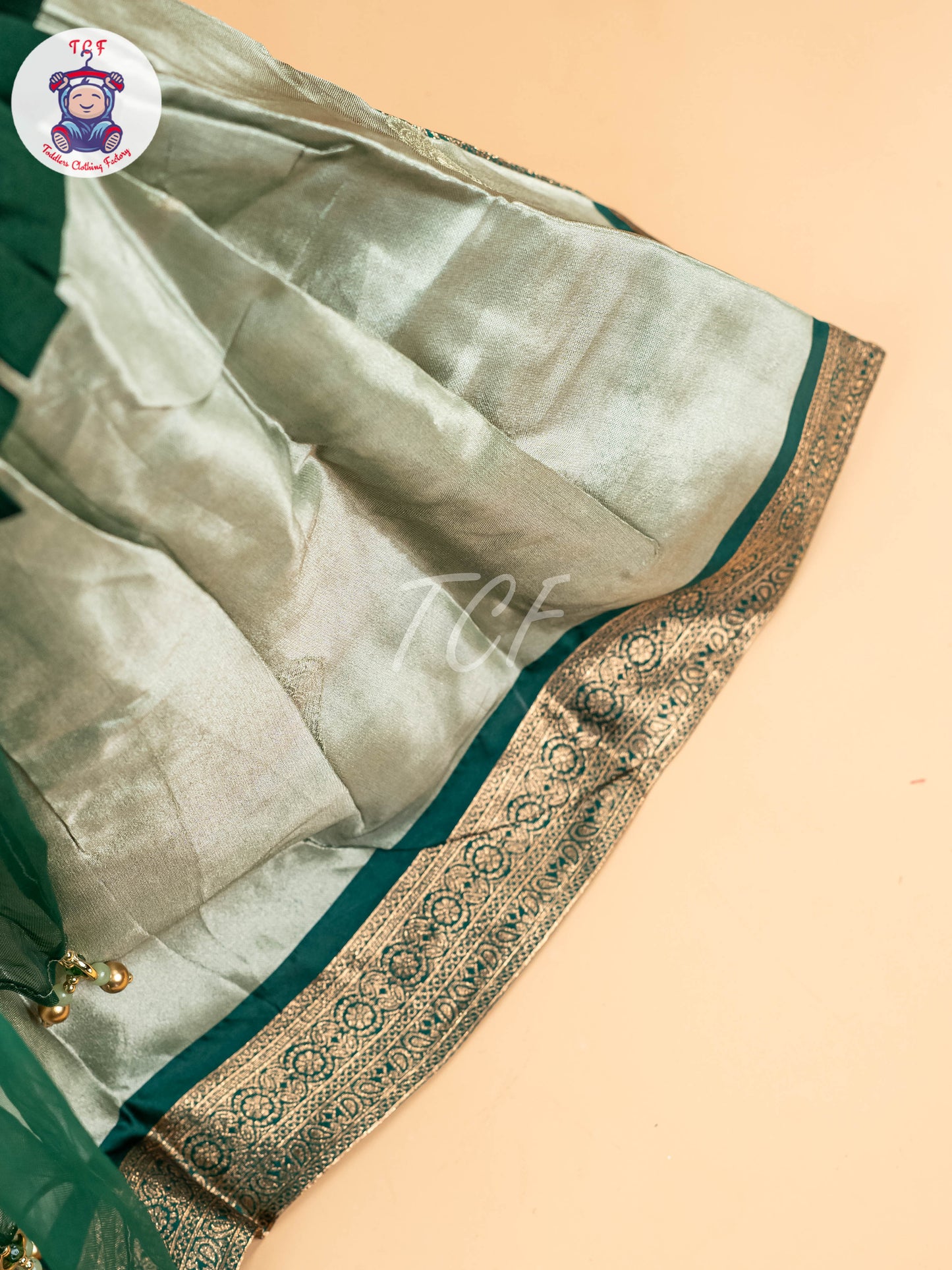 Dark Green & Pastel Green - Semi Leghanga Choli