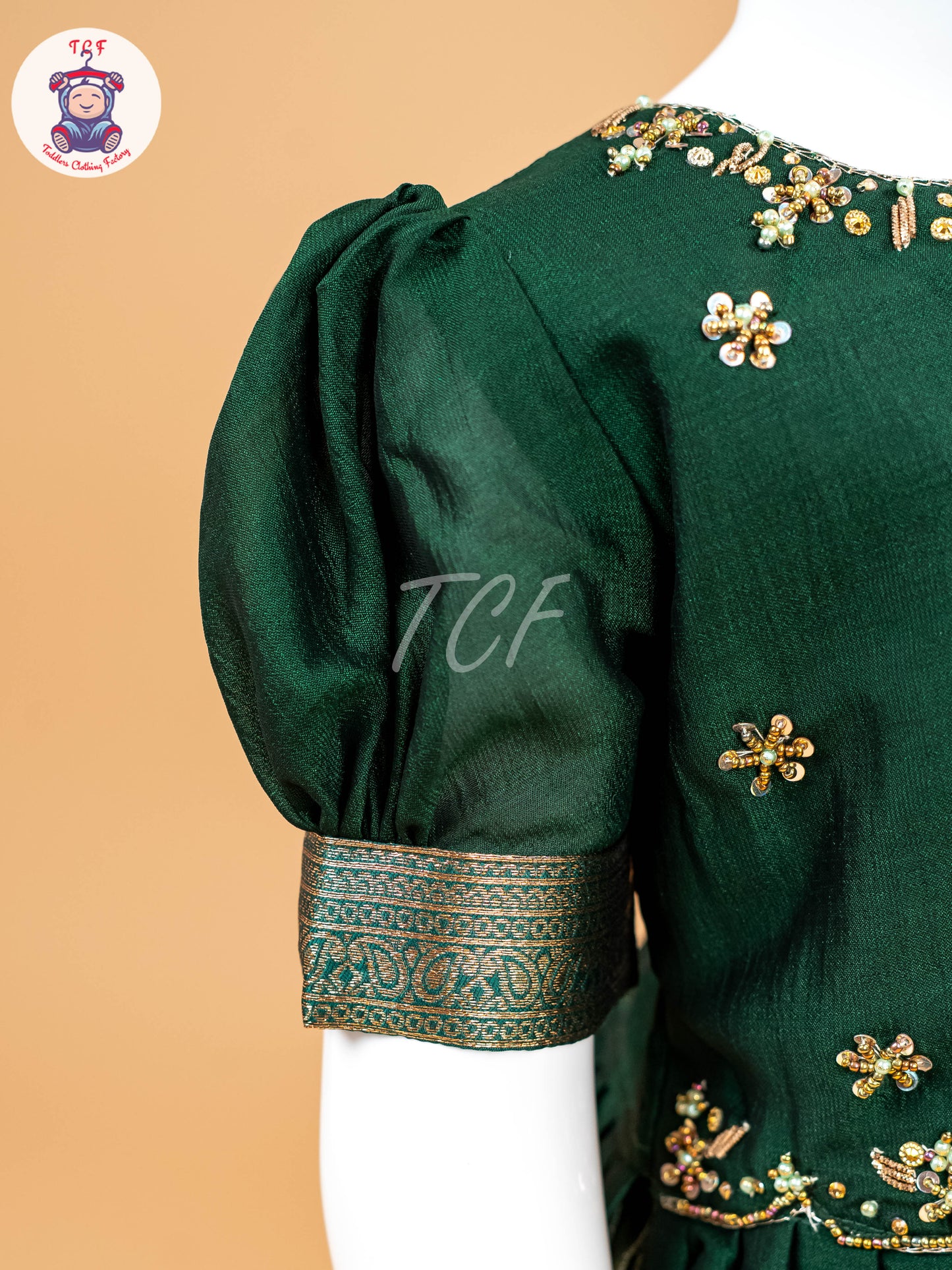 Dark Green & Pastel Green - Semi Leghanga Choli
