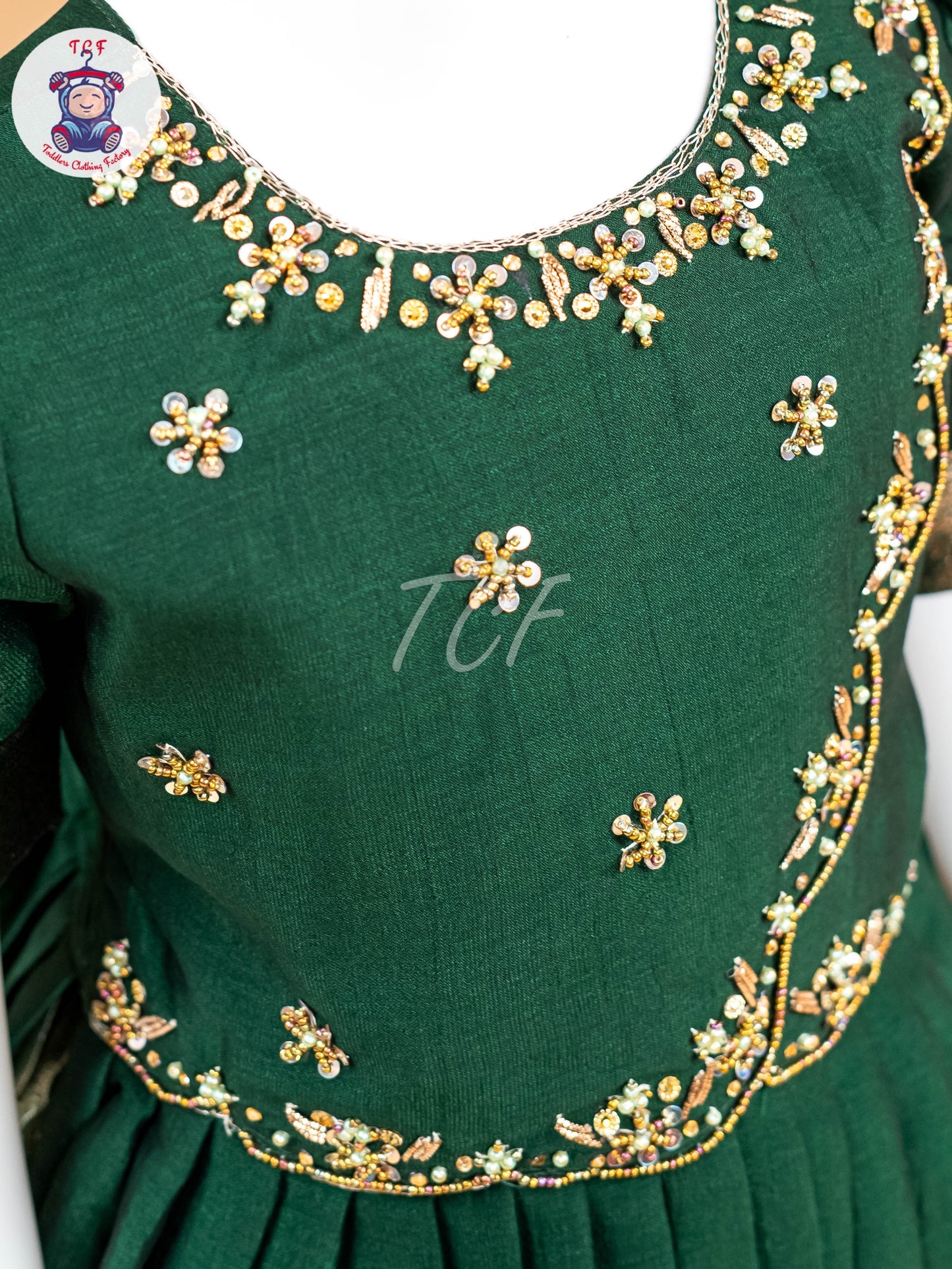 Dark Green & Pastel Green - Semi Leghanga Choli