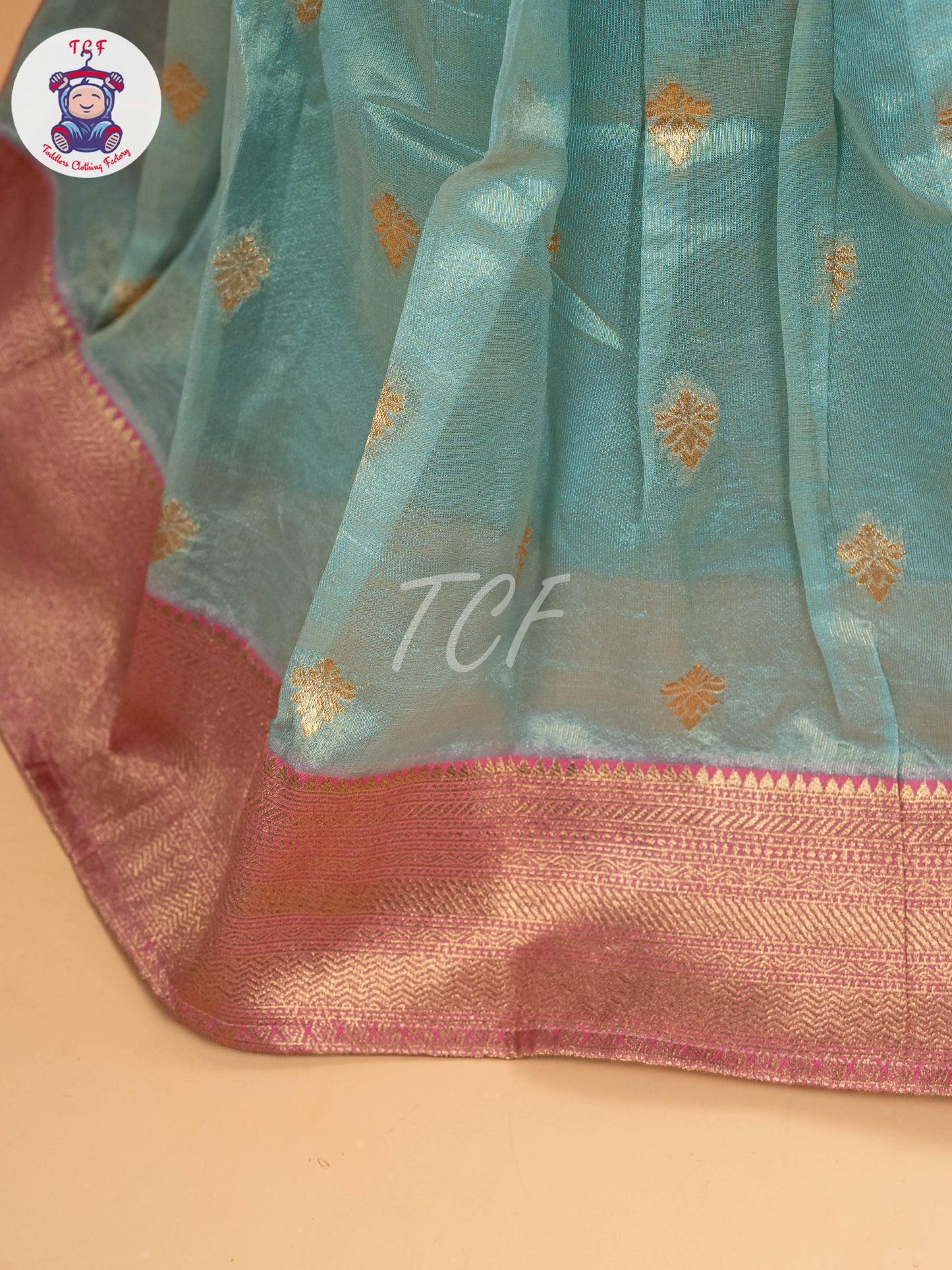 Baby Pink & Teal Blue - Semi Leghanga Choli
