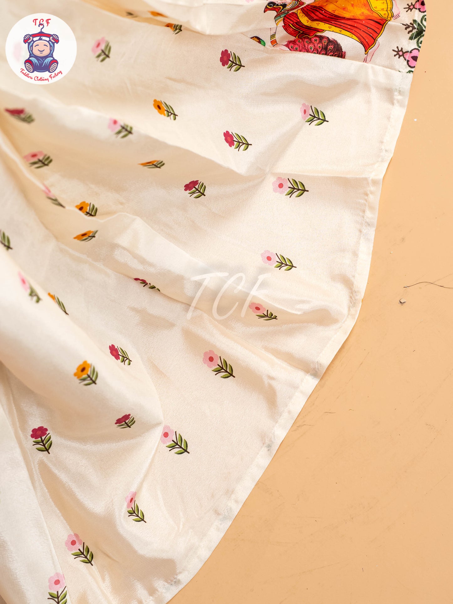 Maroon & Cream - Semi Leghanga Choli