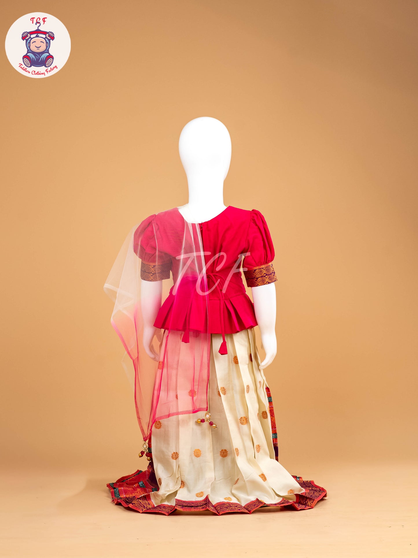 Pink & Cream - Semi Leghanga Choli