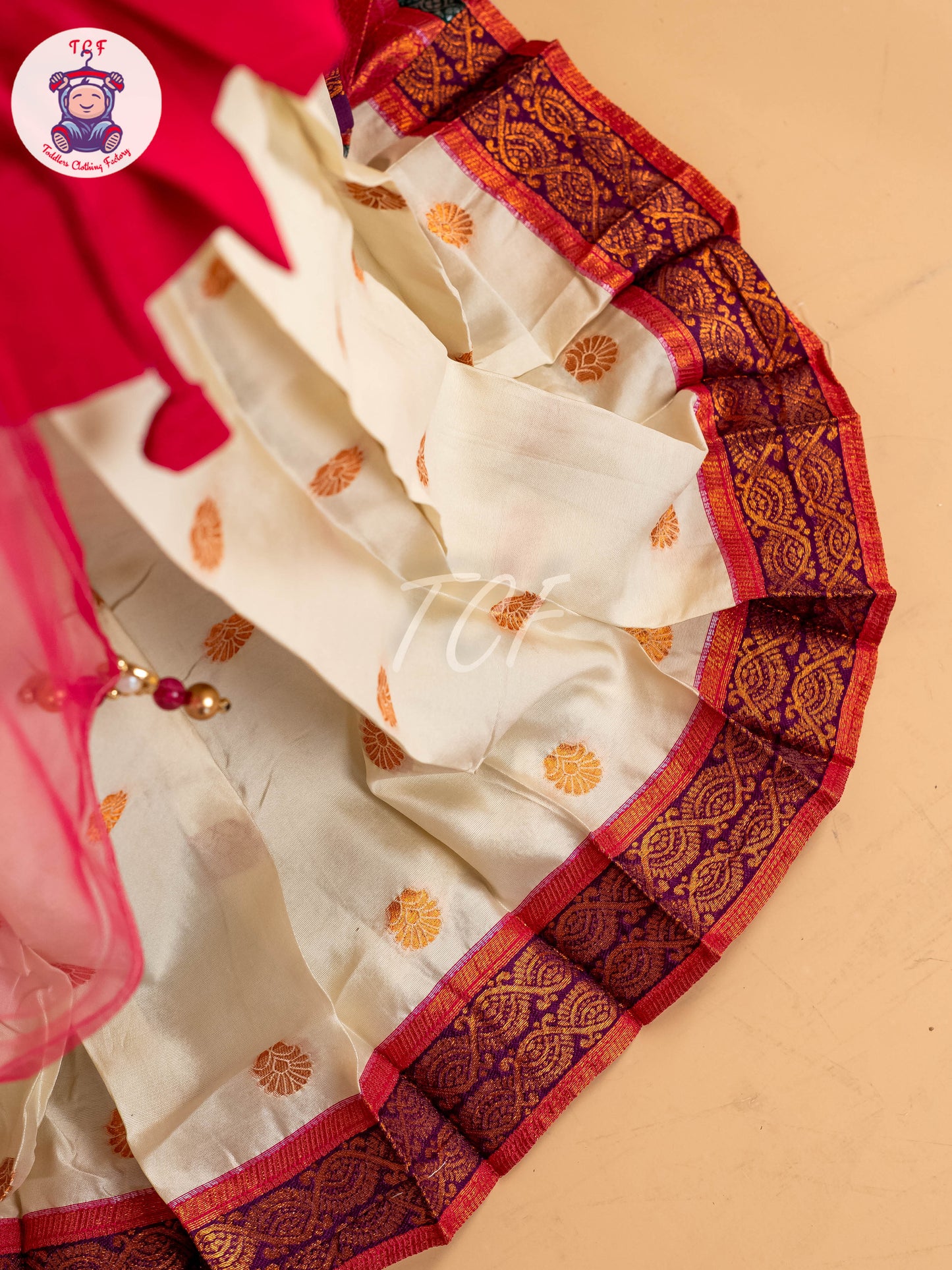Pink & Cream - Semi Leghanga Choli