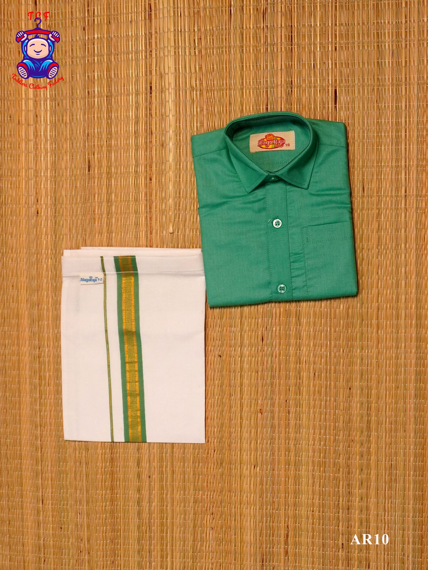 Light Green - Boys Readymade Dhotis & Shirts