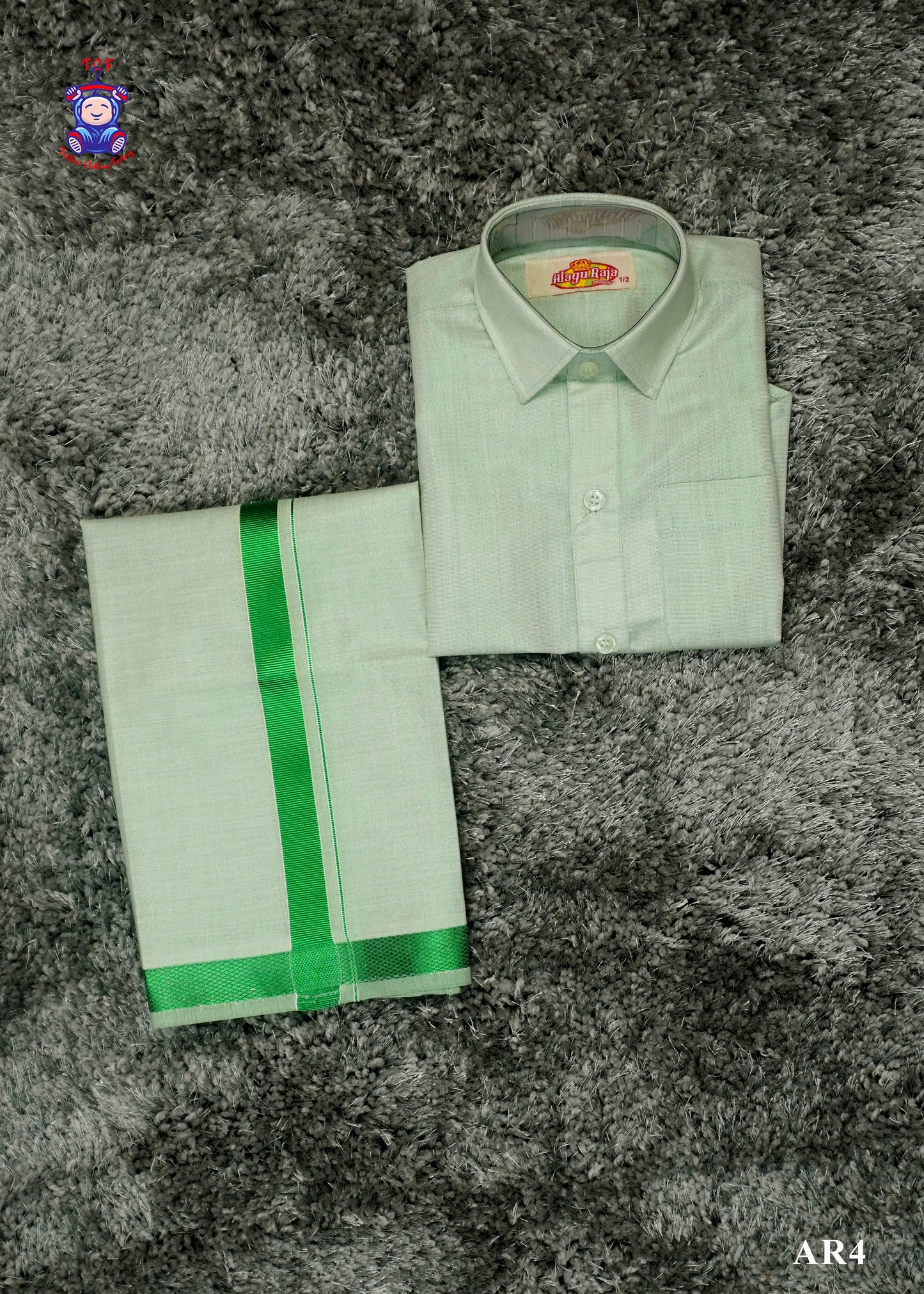 Pastel Green - Boys Readymade Dhotis & Shirts