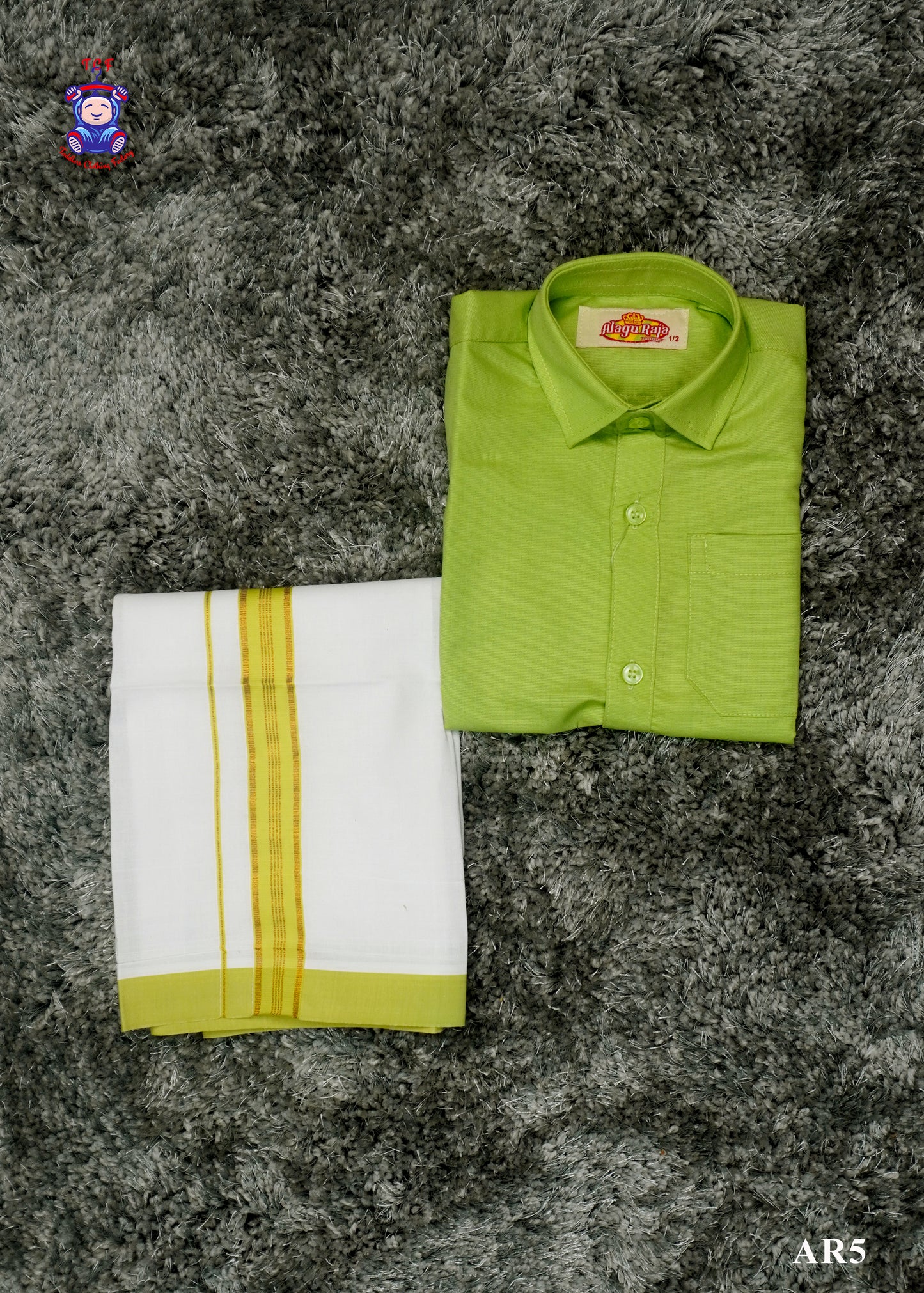 Pista Green - Boys Readymade Dhotis & Shirts