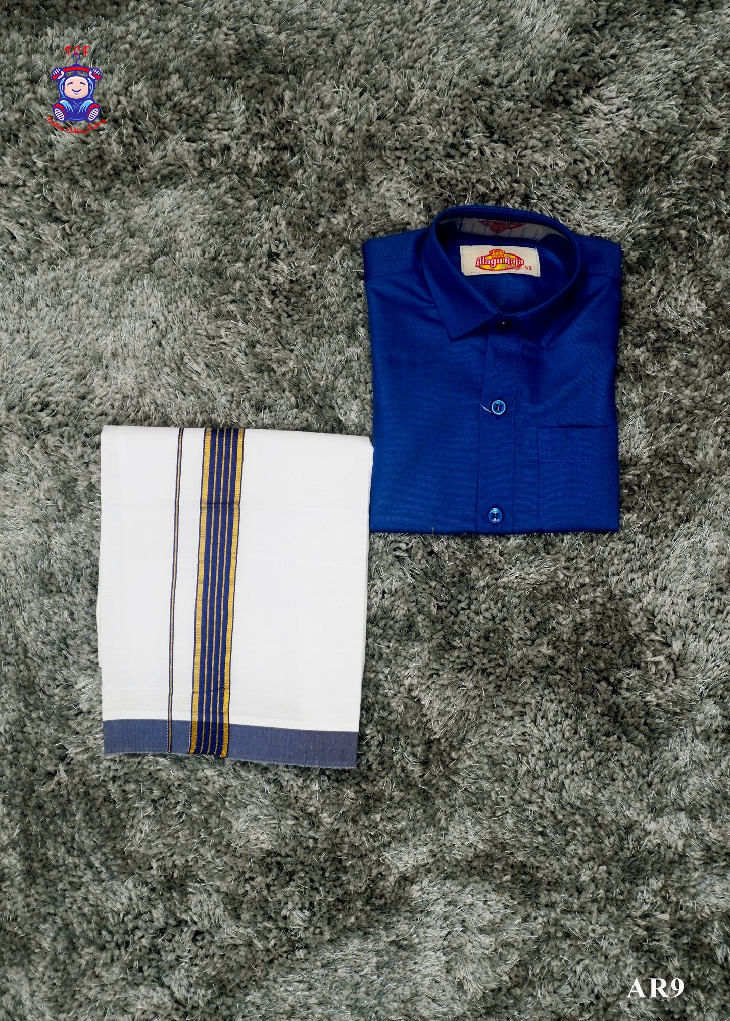 Royal Blue - Boys Readymade Dhotis & Shirts