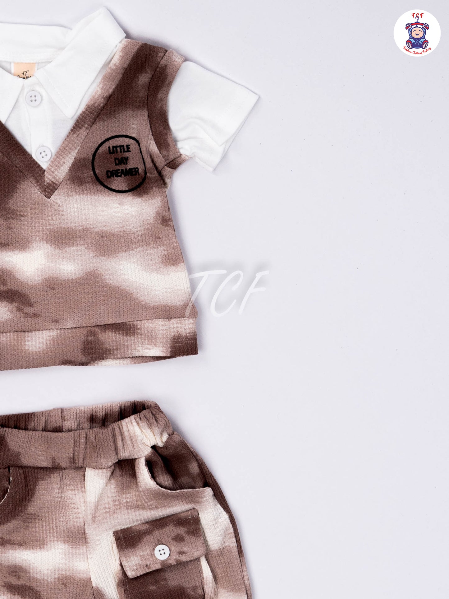 Brown - Collar T-Shirts & Shorts