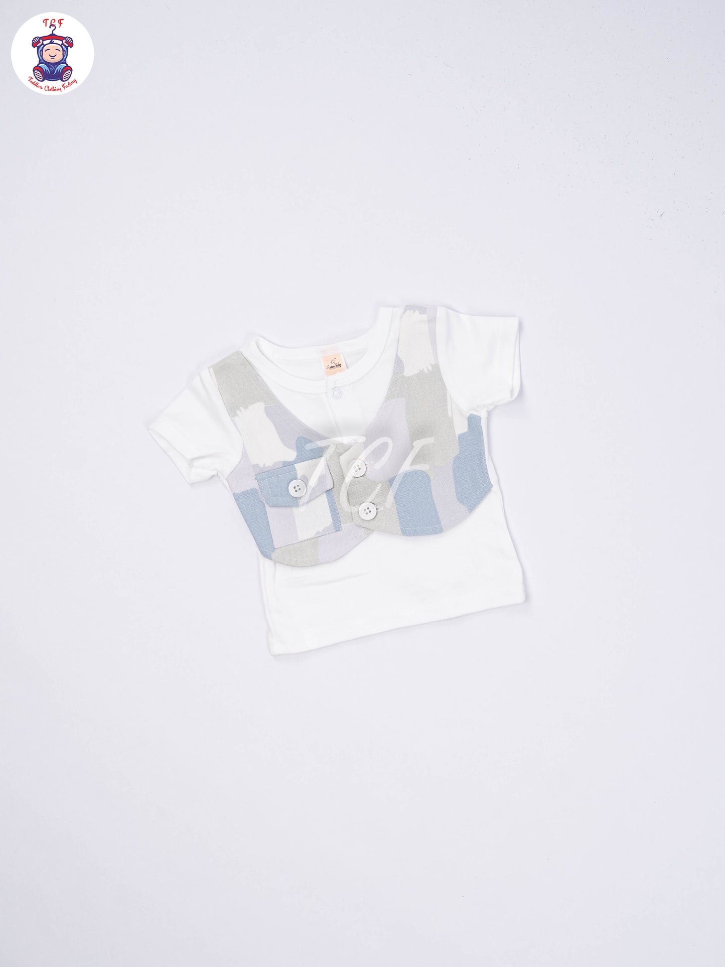 White & Lite Blue - T-Shirts & Shorts
