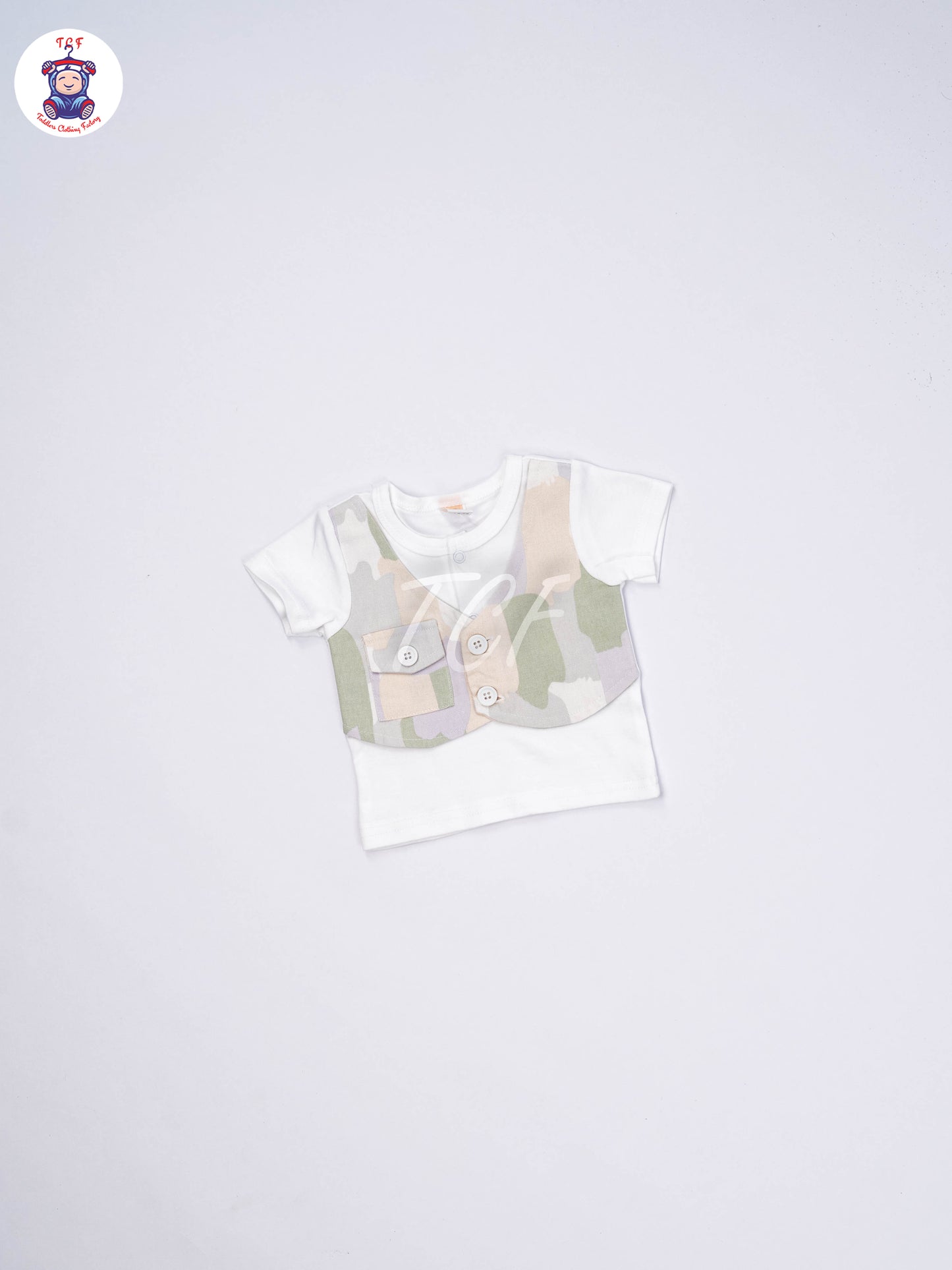 White & Lite Green - T-Shirts & Shorts