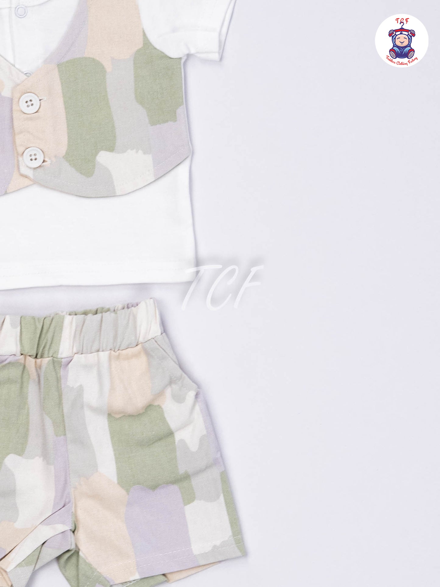 White & Lite Green - T-Shirts & Shorts