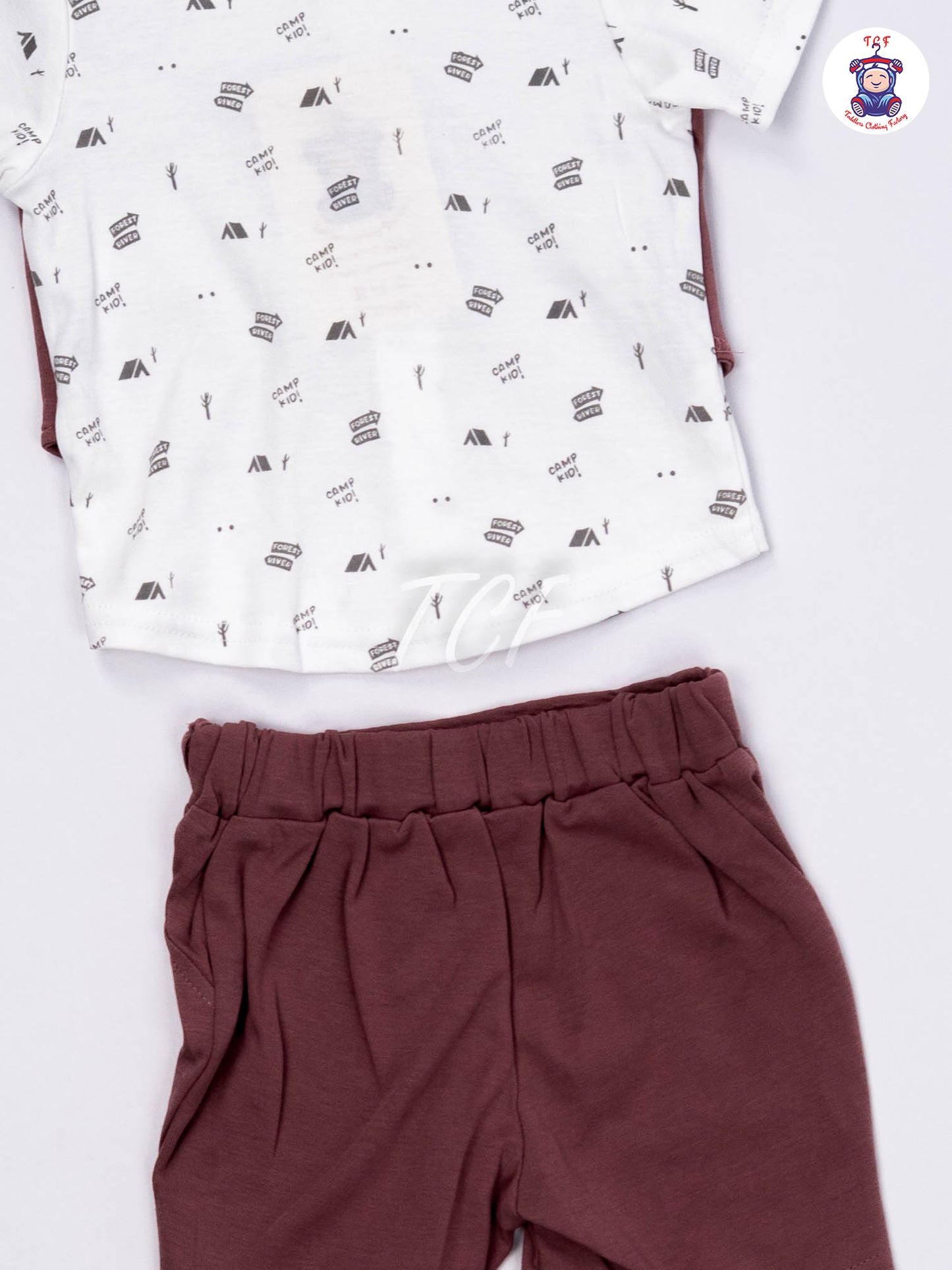 White & Pink - Collar T-Shirts & Shorts