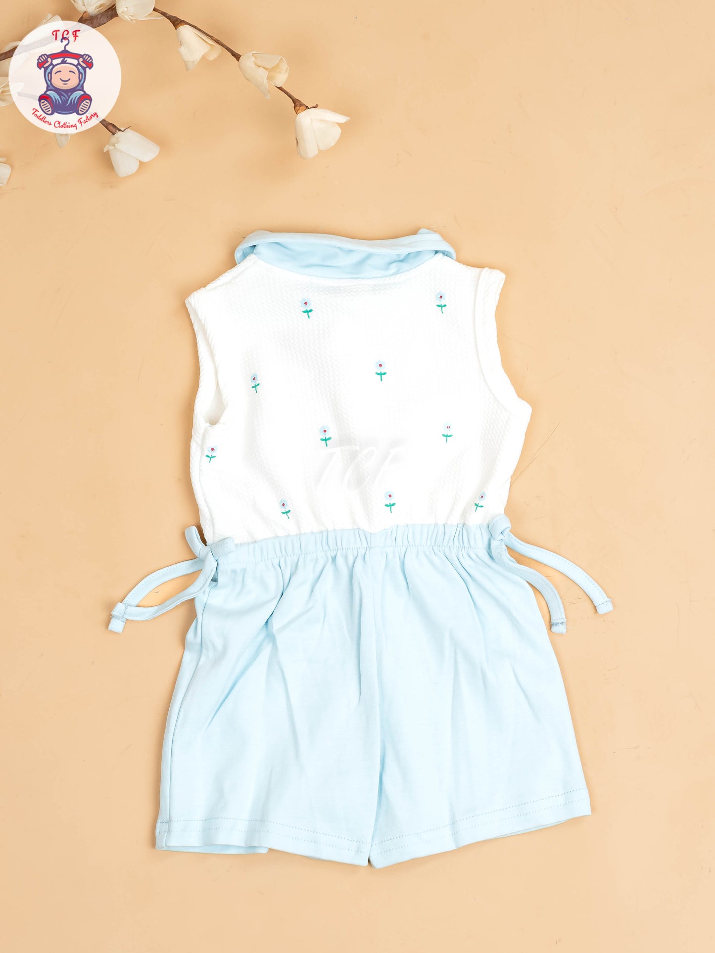 White & Light Blue - Girls Co-ords