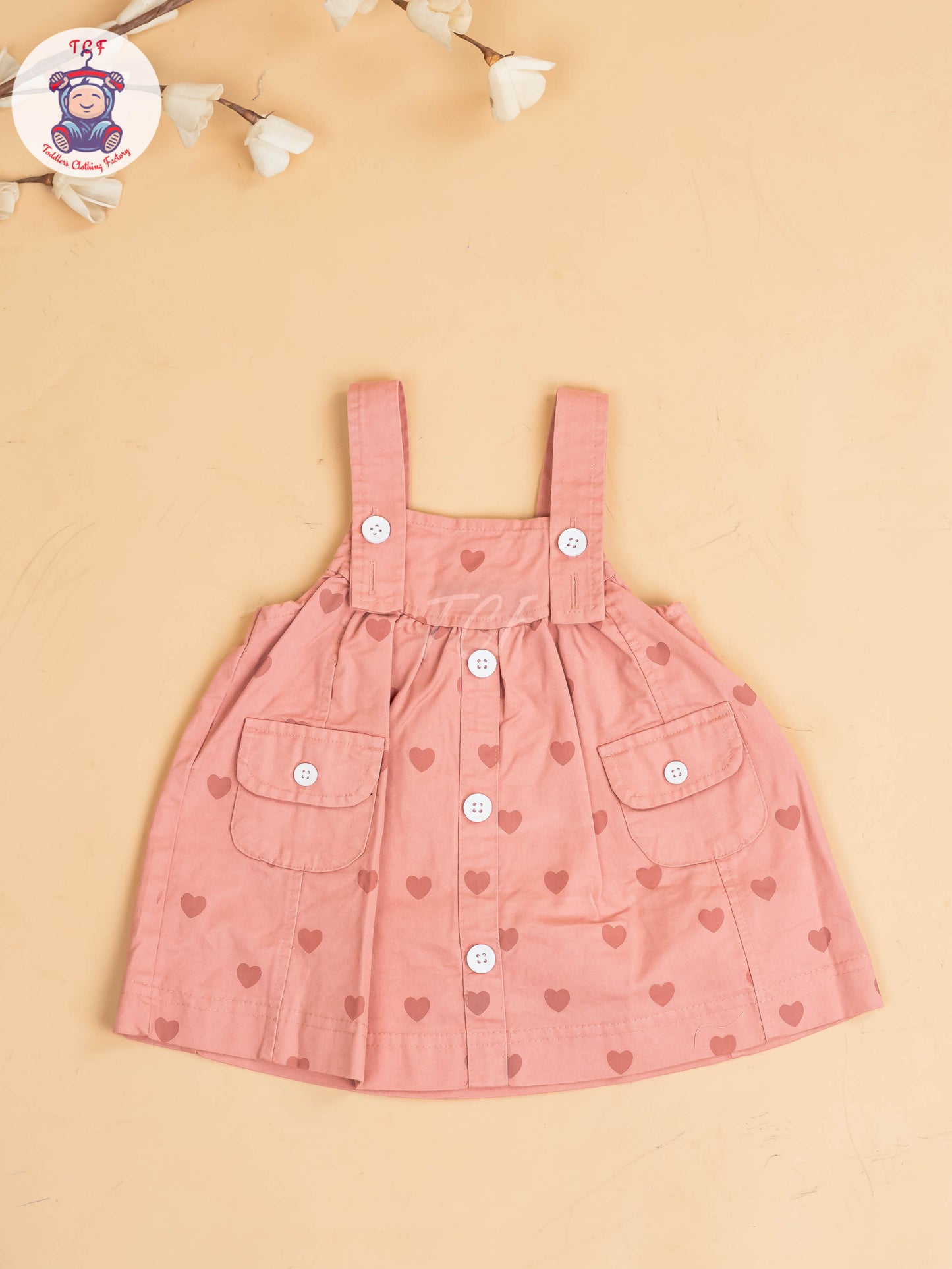 White & Light Pink - Girls Cotton Frock