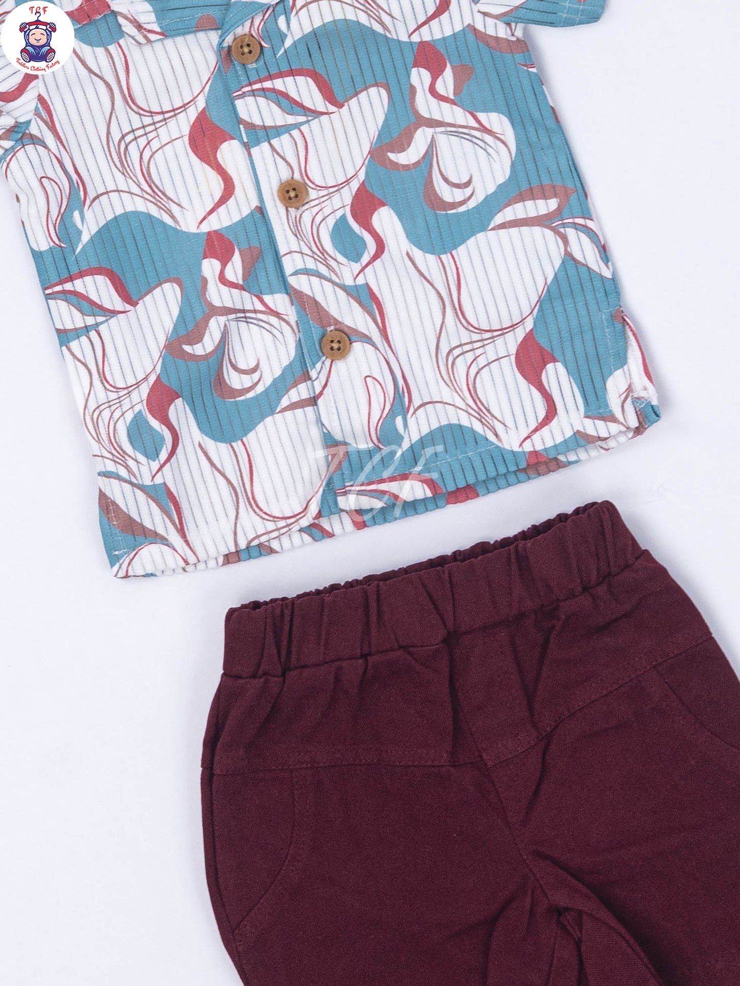Sky Blue & Maroon - Shirts & Shorts
