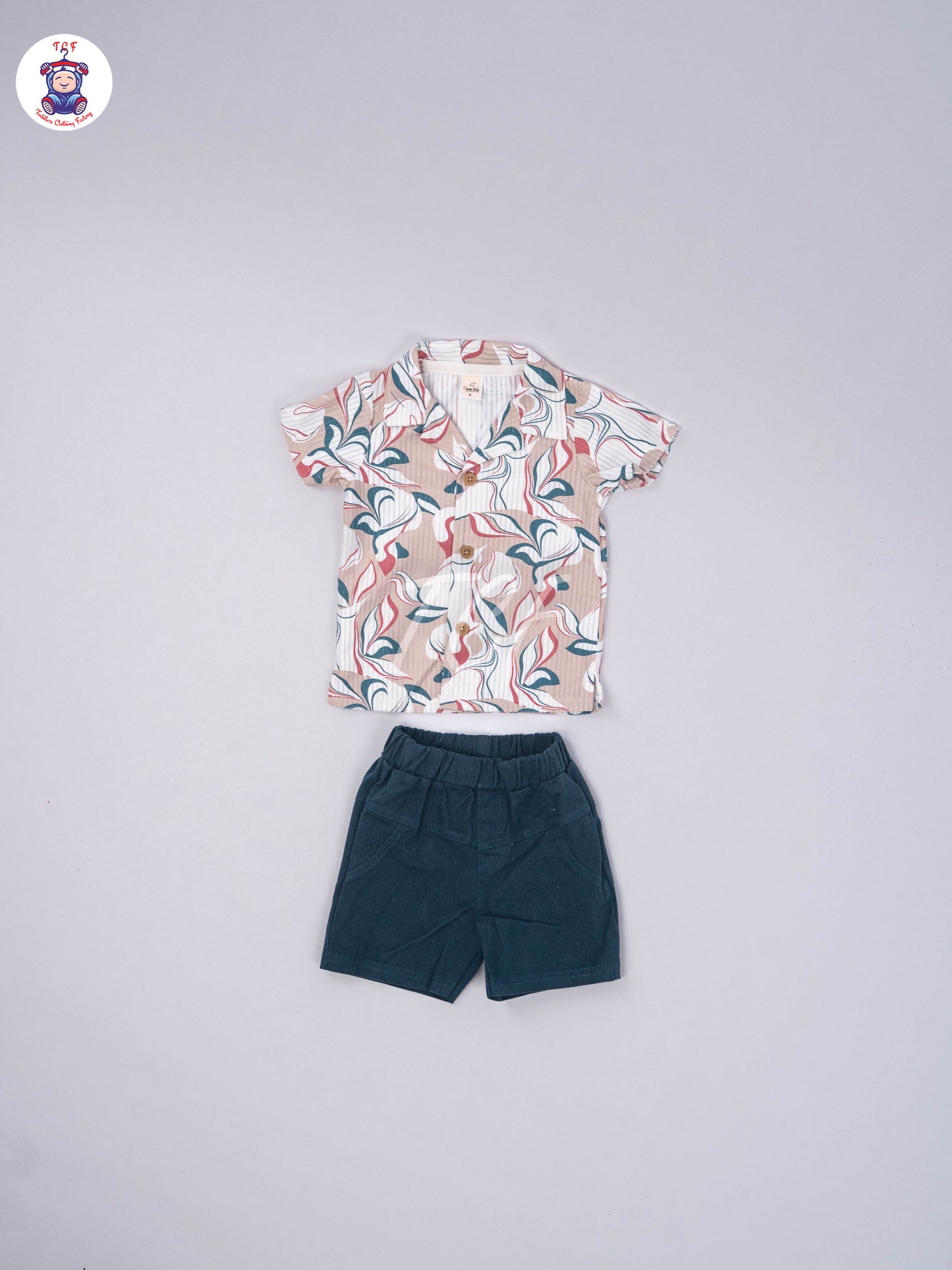 Lite Brown & Teal Green - Shirts & Shorts