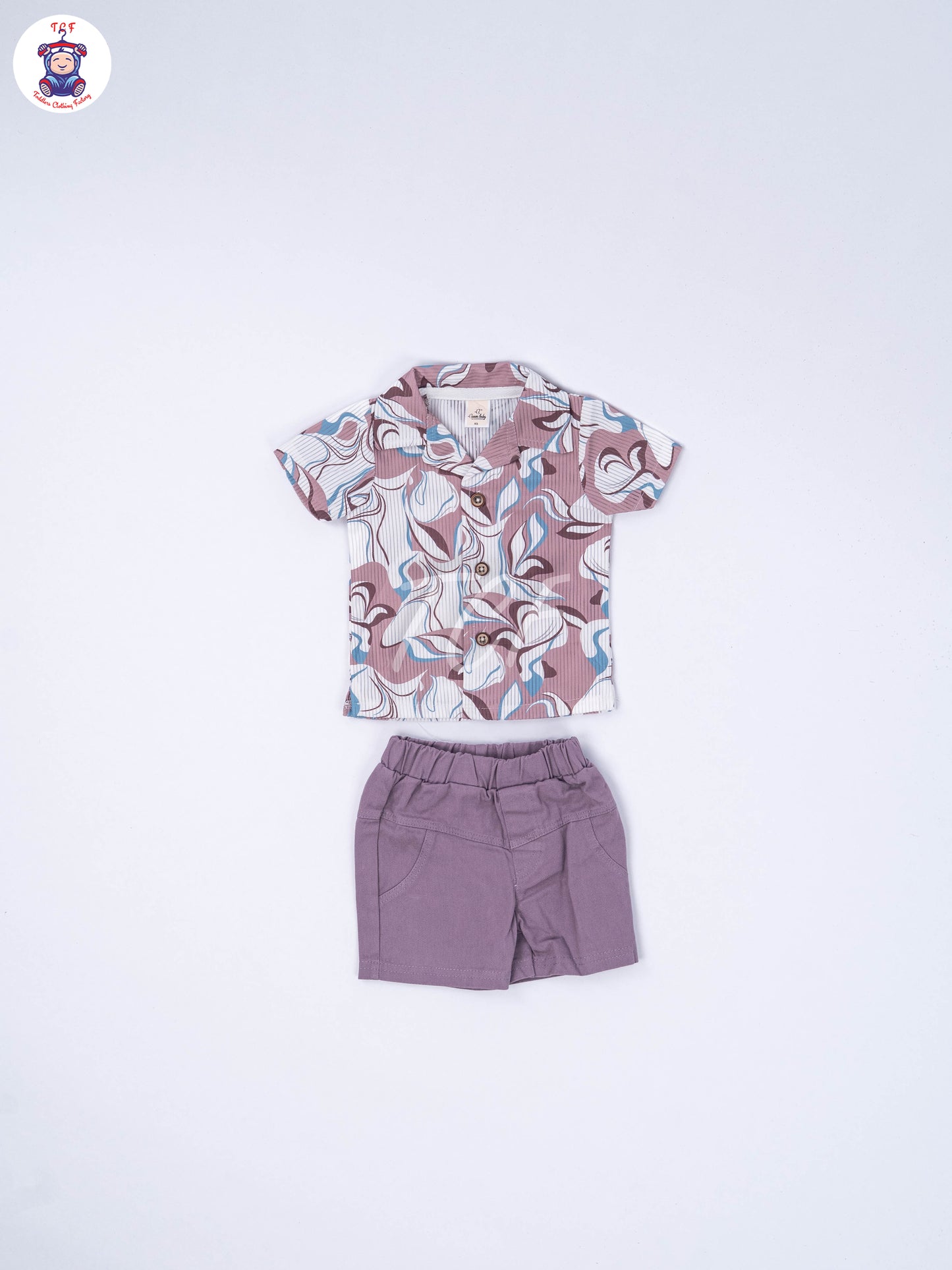 Brown & Lavendar - Shirts & Shorts