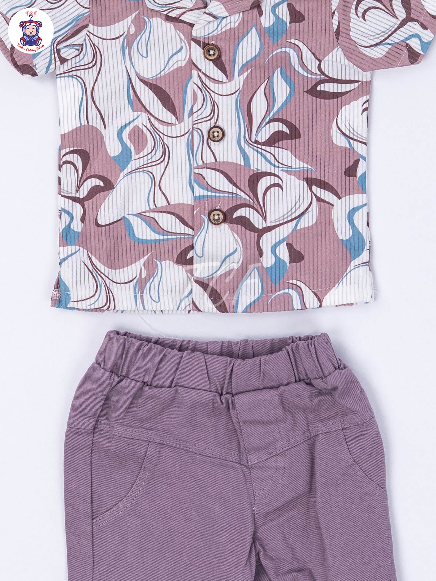 Brown & Lavendar - Shirts & Shorts
